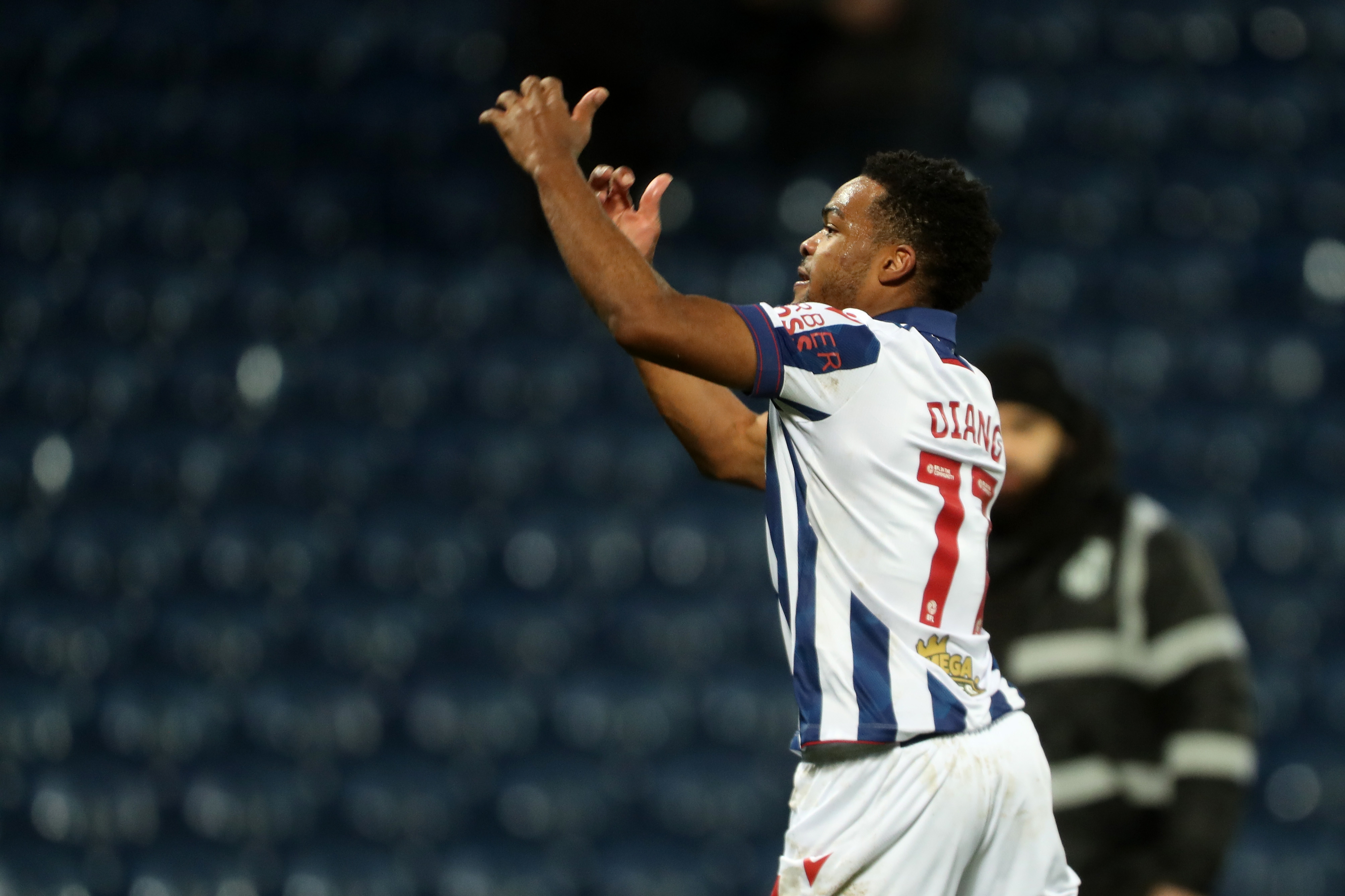 Grady Diangana celebrates after beating Bristol City 2-0