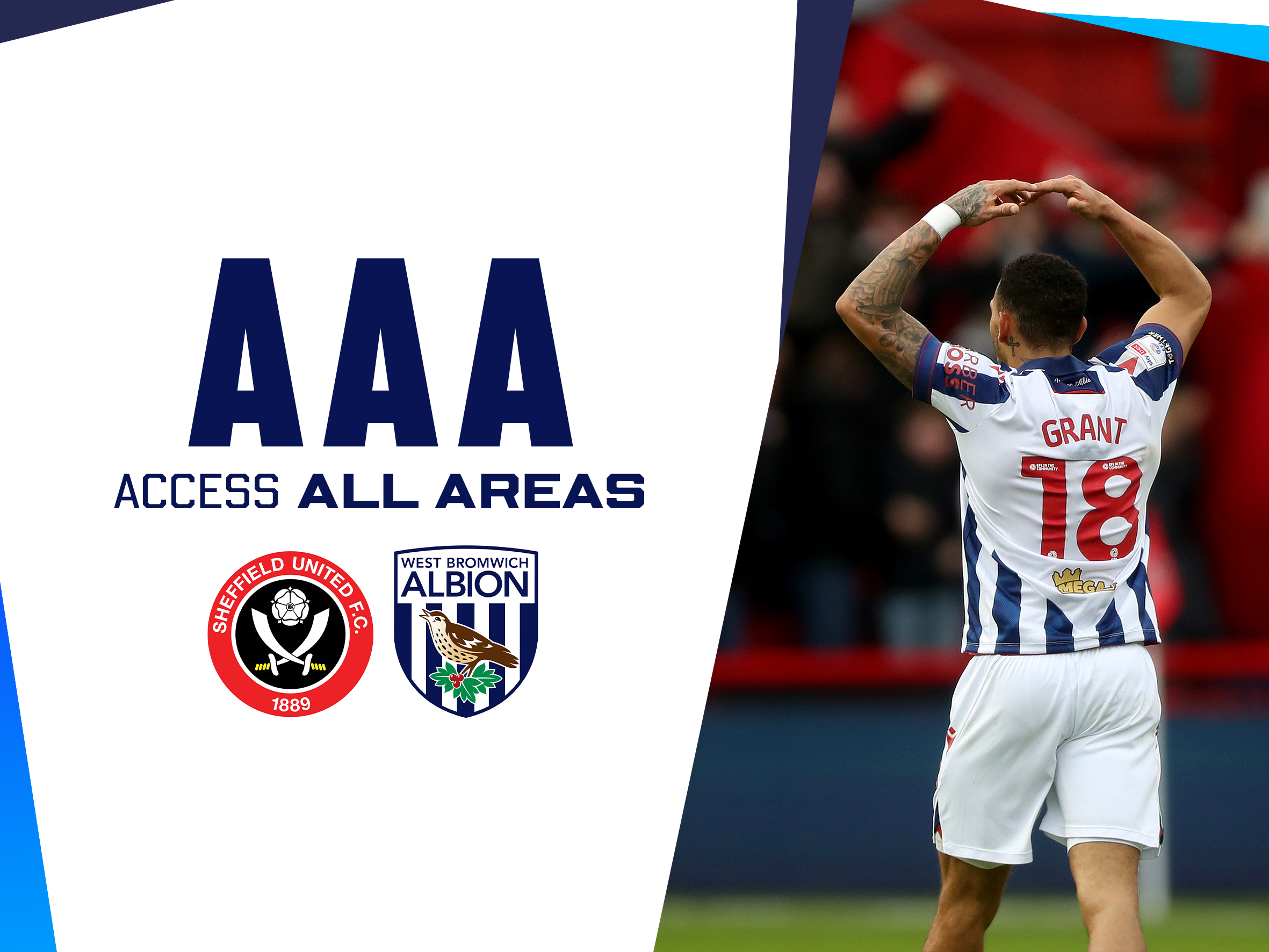 An AAA graphic showing the badges of Sheff Utd and Albion 