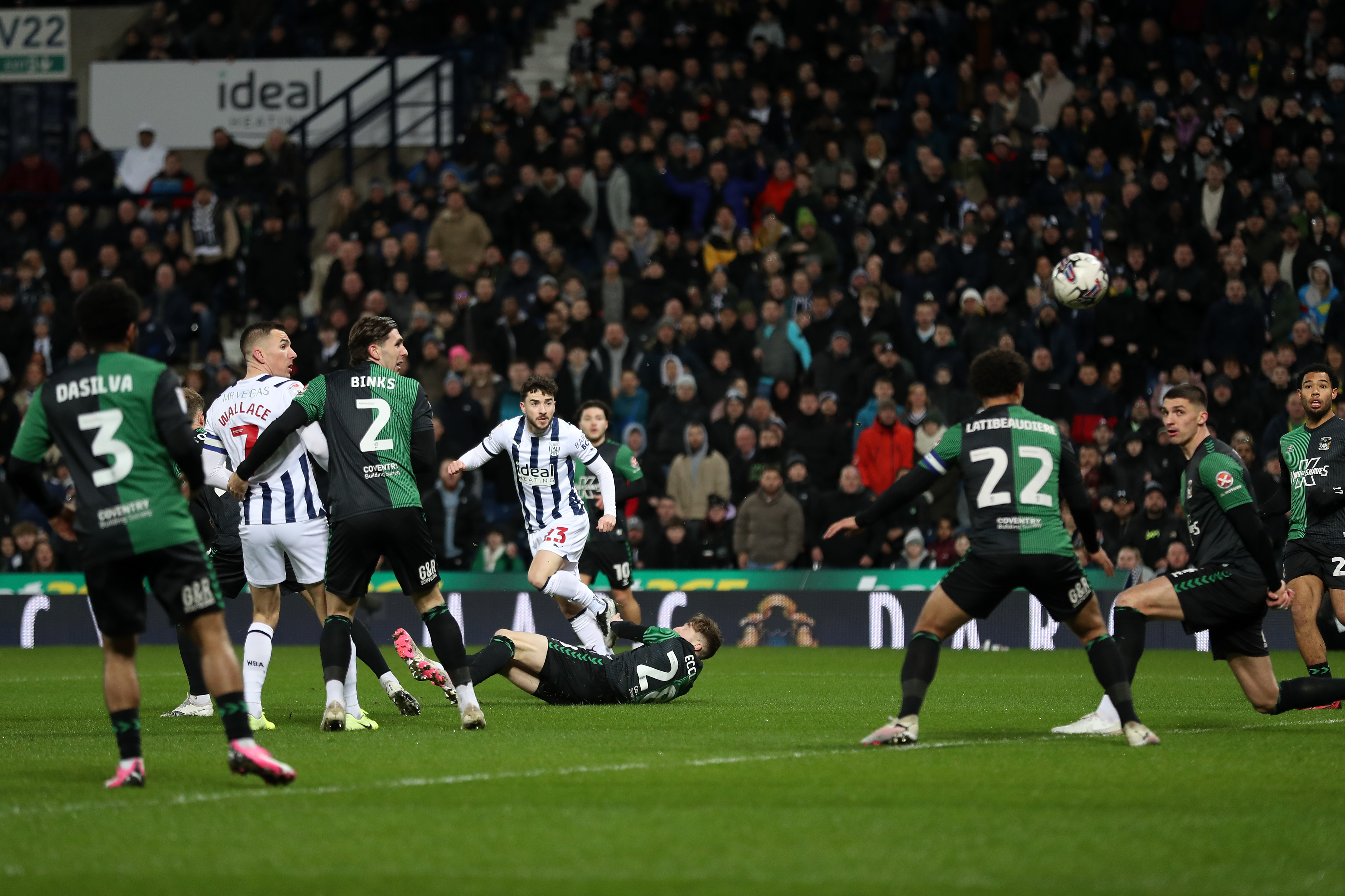 Mikey Johnston shoots and scores against Coventry City in March 2024