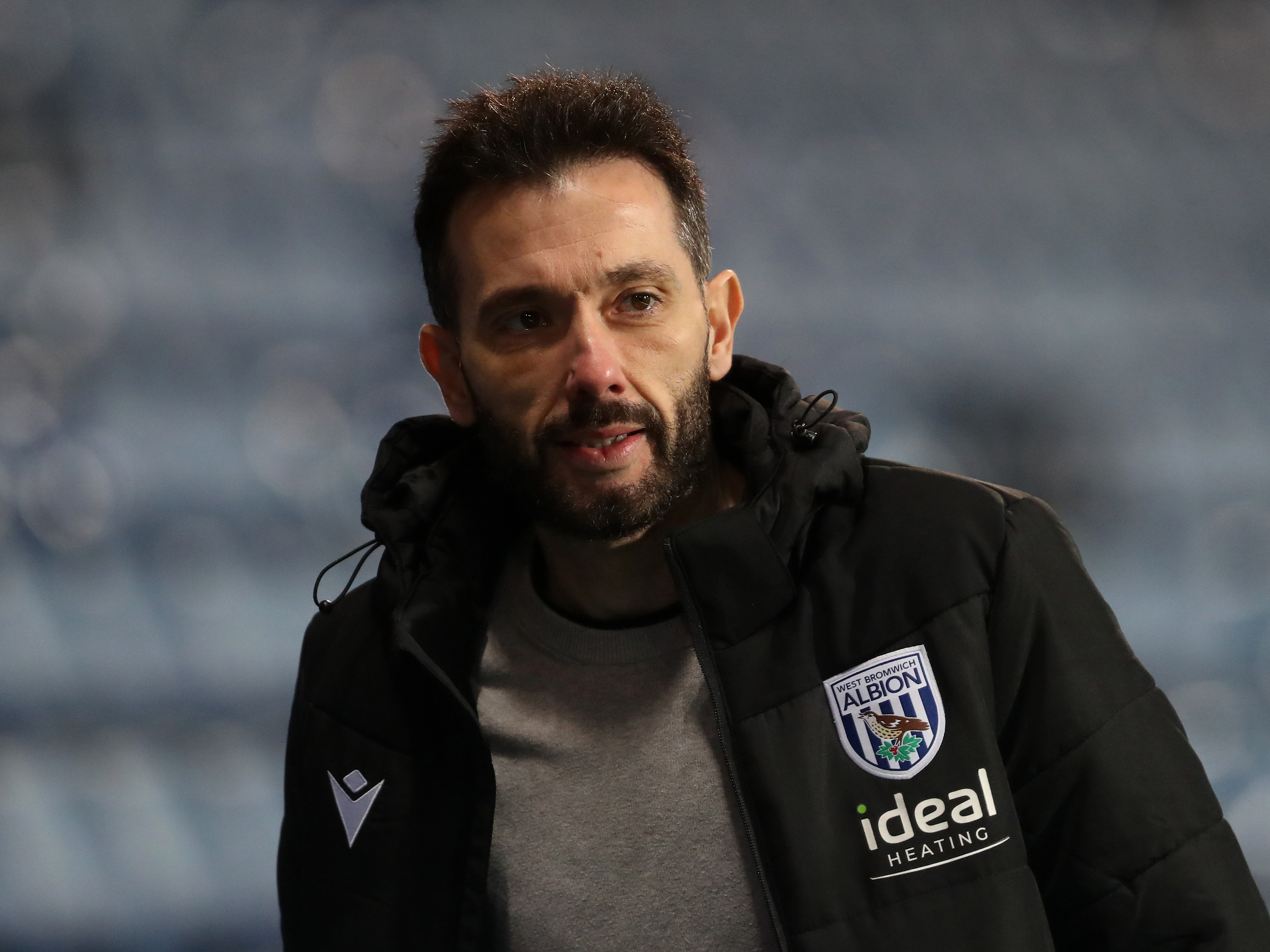 Carlos Corberán arriving at The Hawthorns for a game 