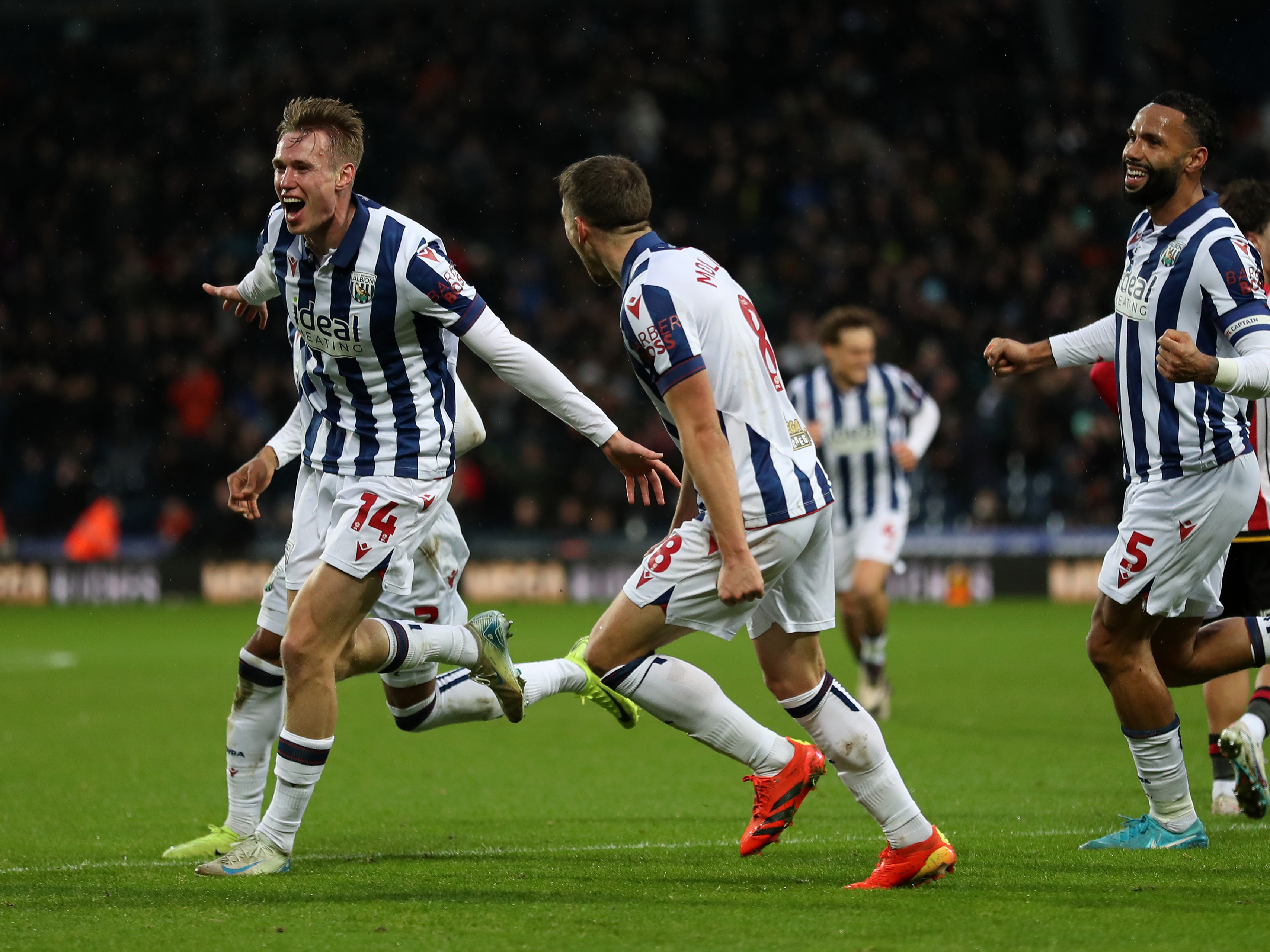 An image of Torbjorn Heggem celebrating his goal against Sheffield United