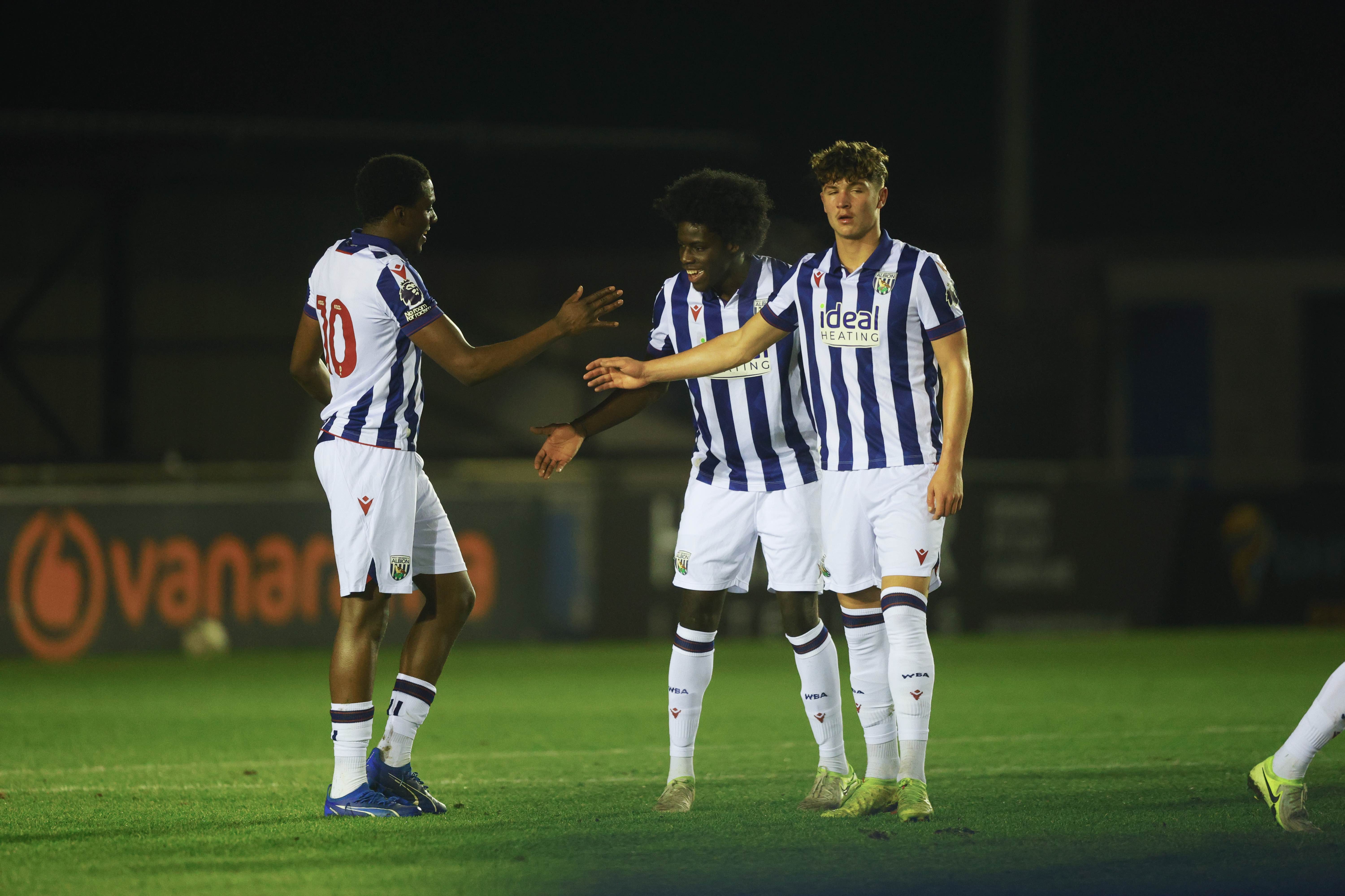 Albion celebrate scoring against Fleetwood Town.