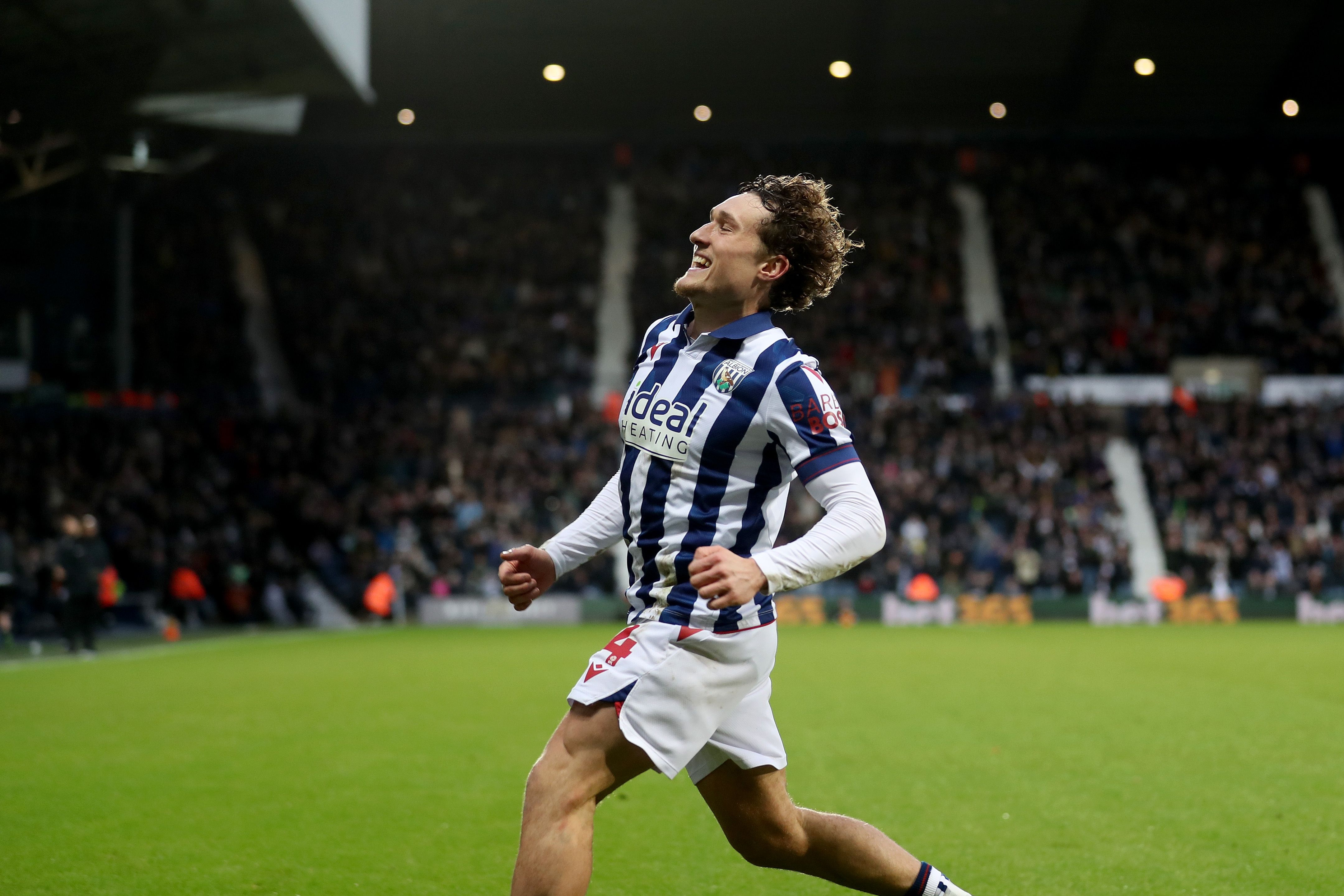 Callum Styles celebrates scoring against Preston