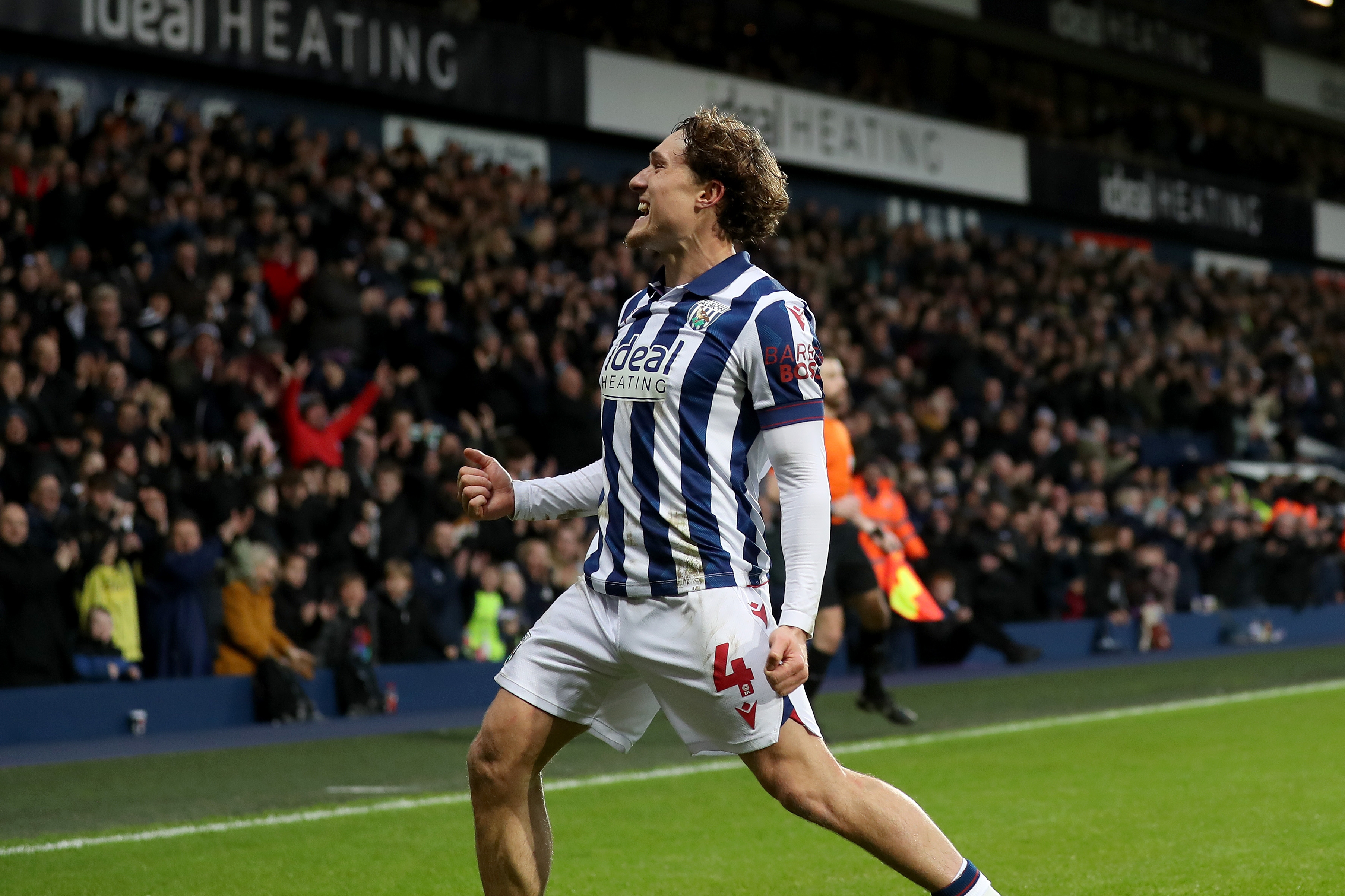 Callum Styles celebrates scoring against Preston