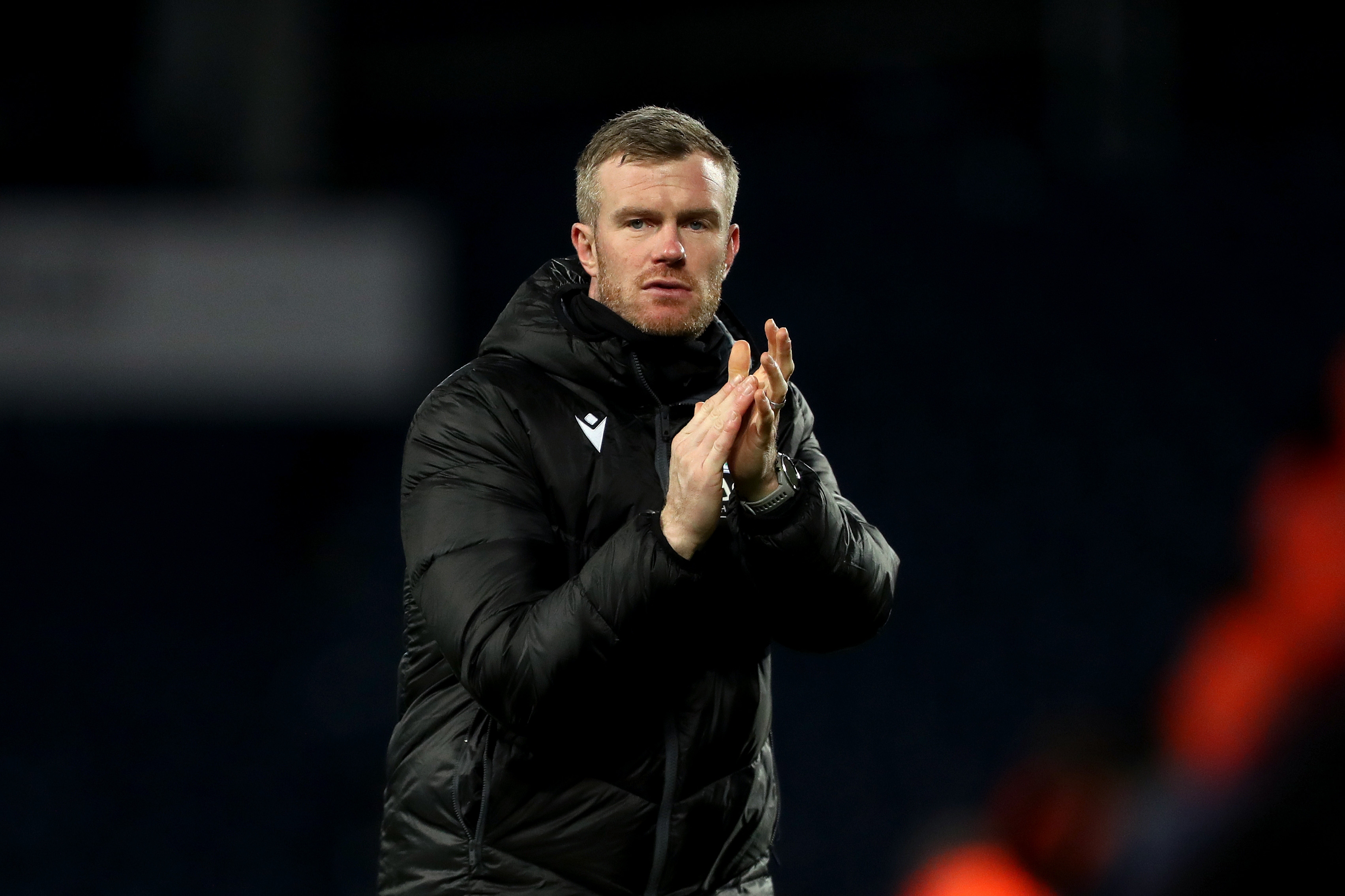 Chris Brunt applauding Albion fans after the win over Preston