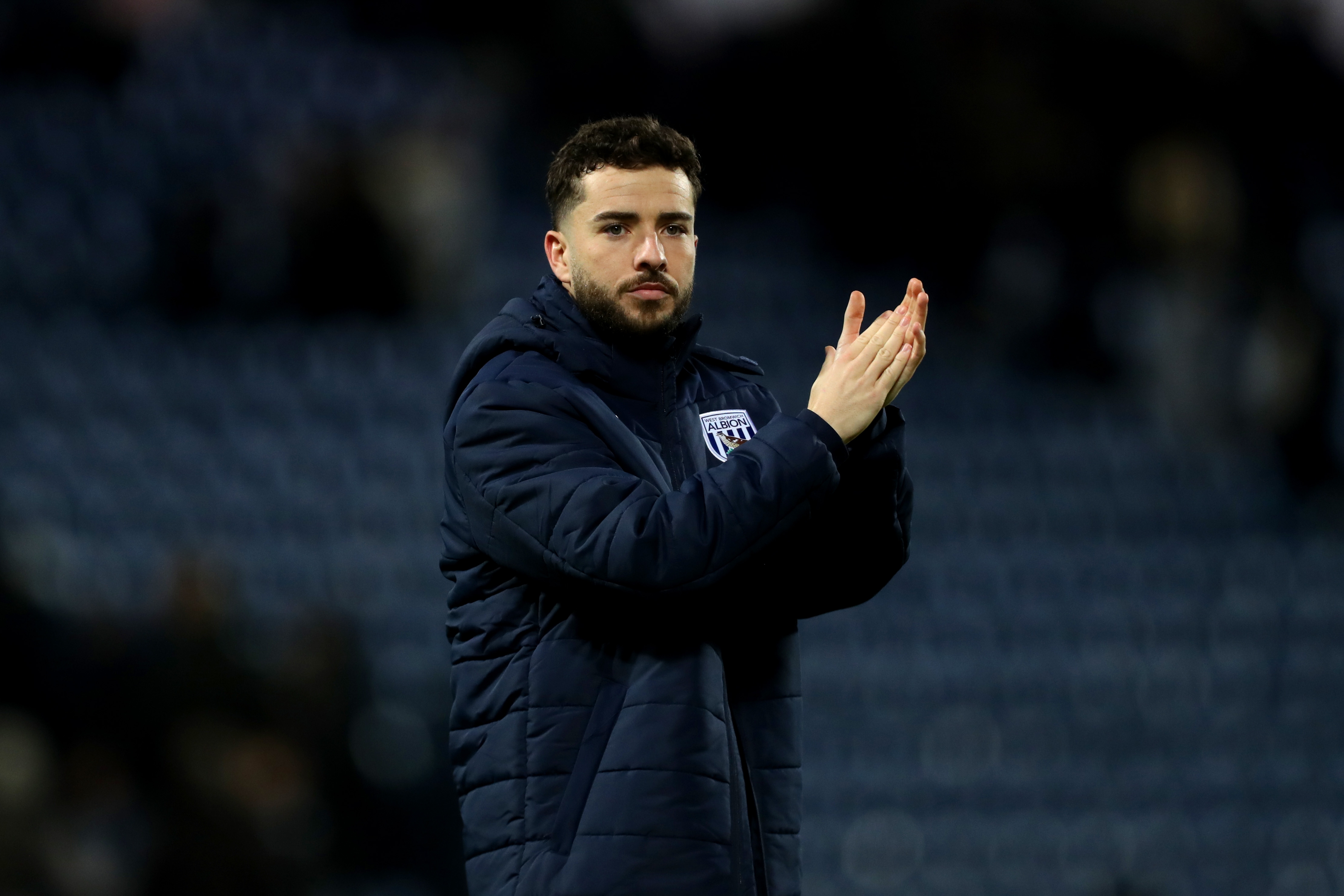 Mikey Johnston applauding Albion fans after the win over Preston