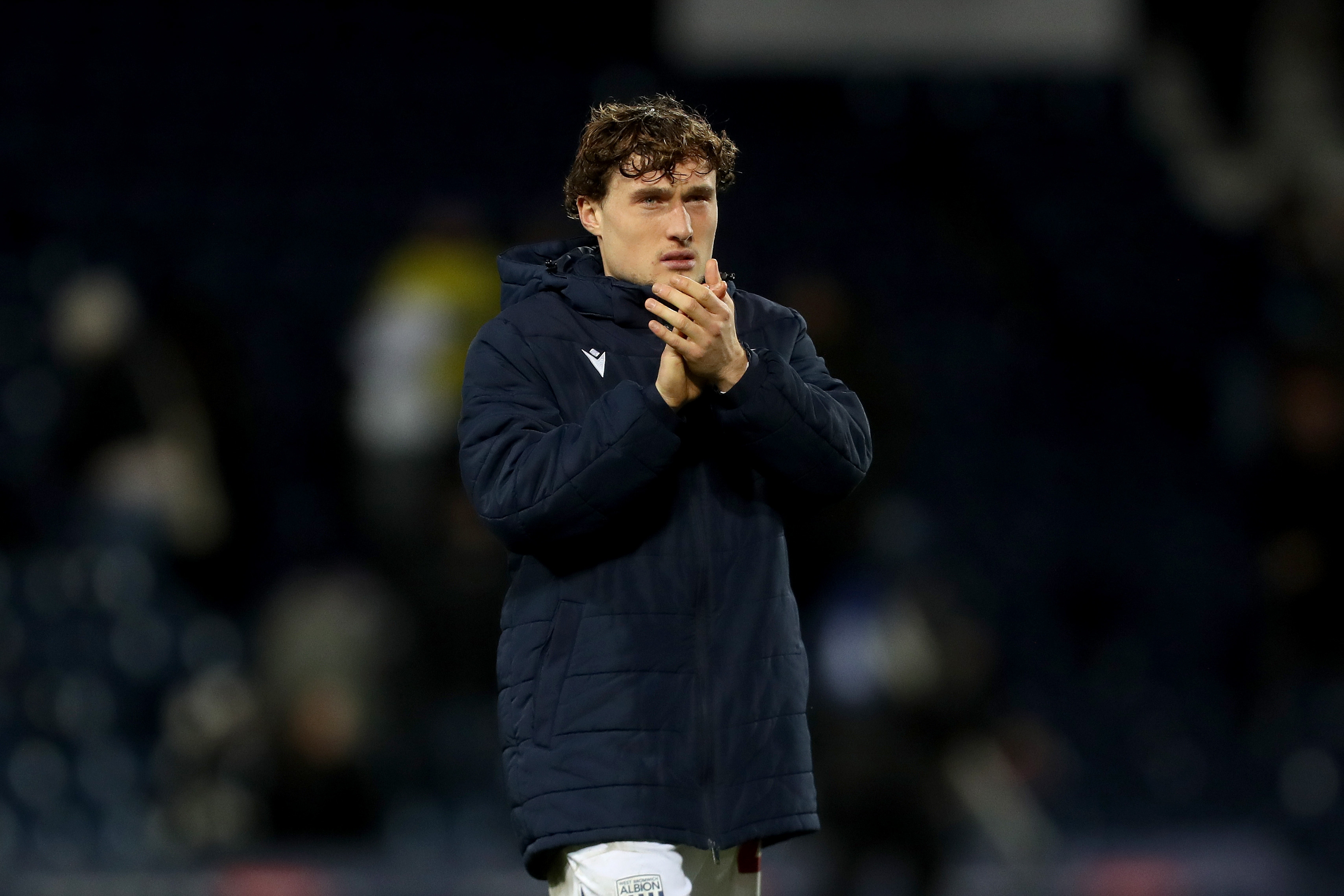 Callum Styles applauding Albion fans after the win over Preston