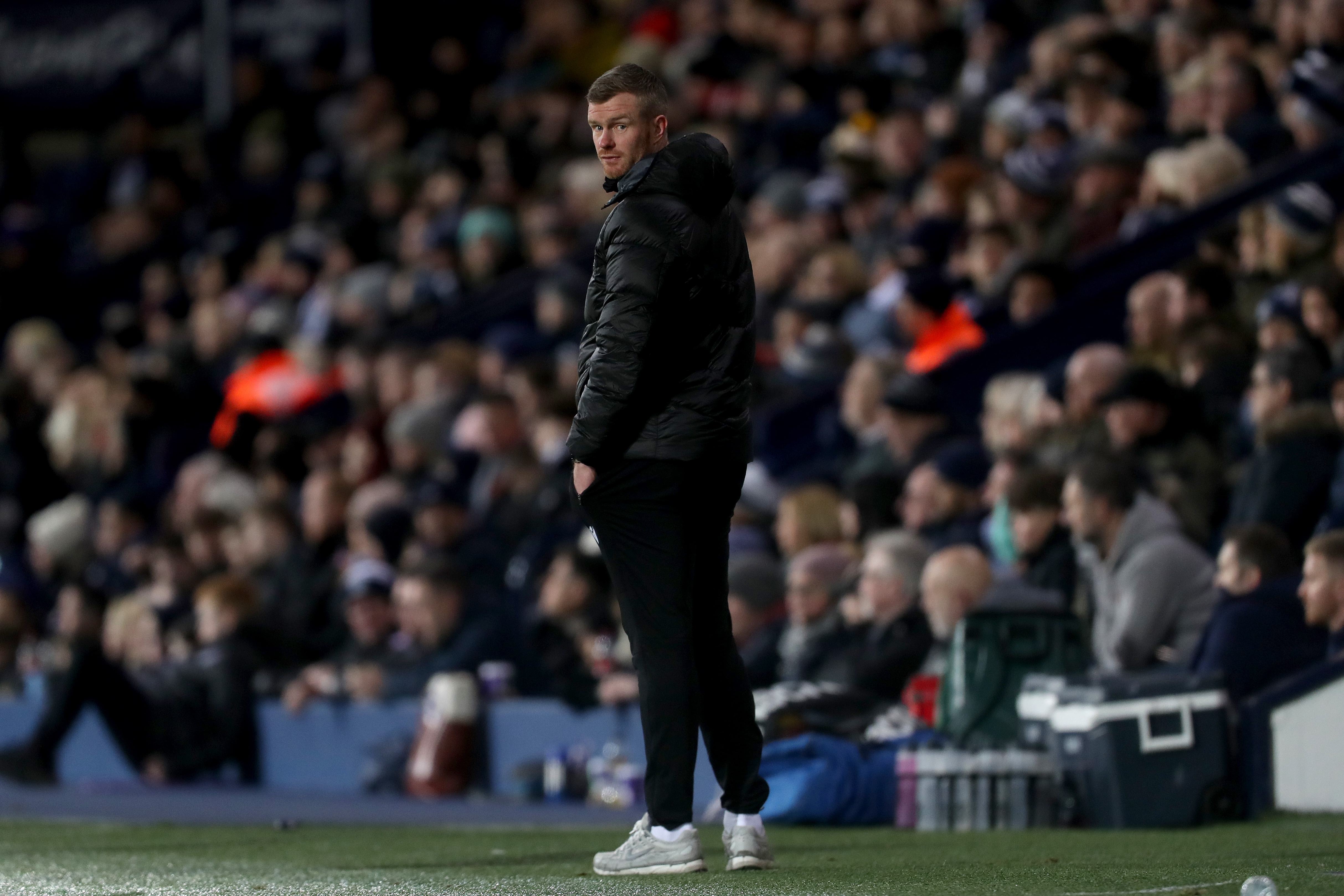 Chris Brunt on the sidelines against Preston 