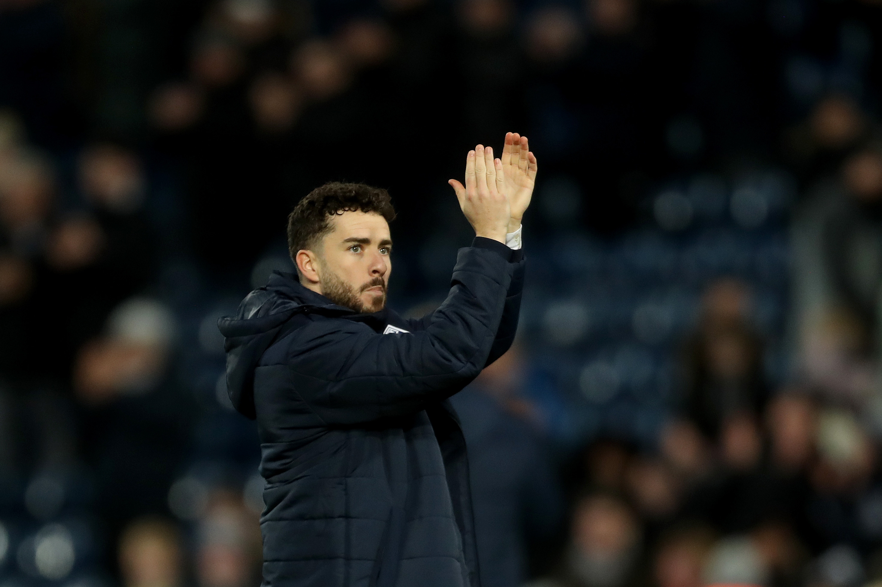 Mikey Johnston applauding Albion fans after beating Portsmouth