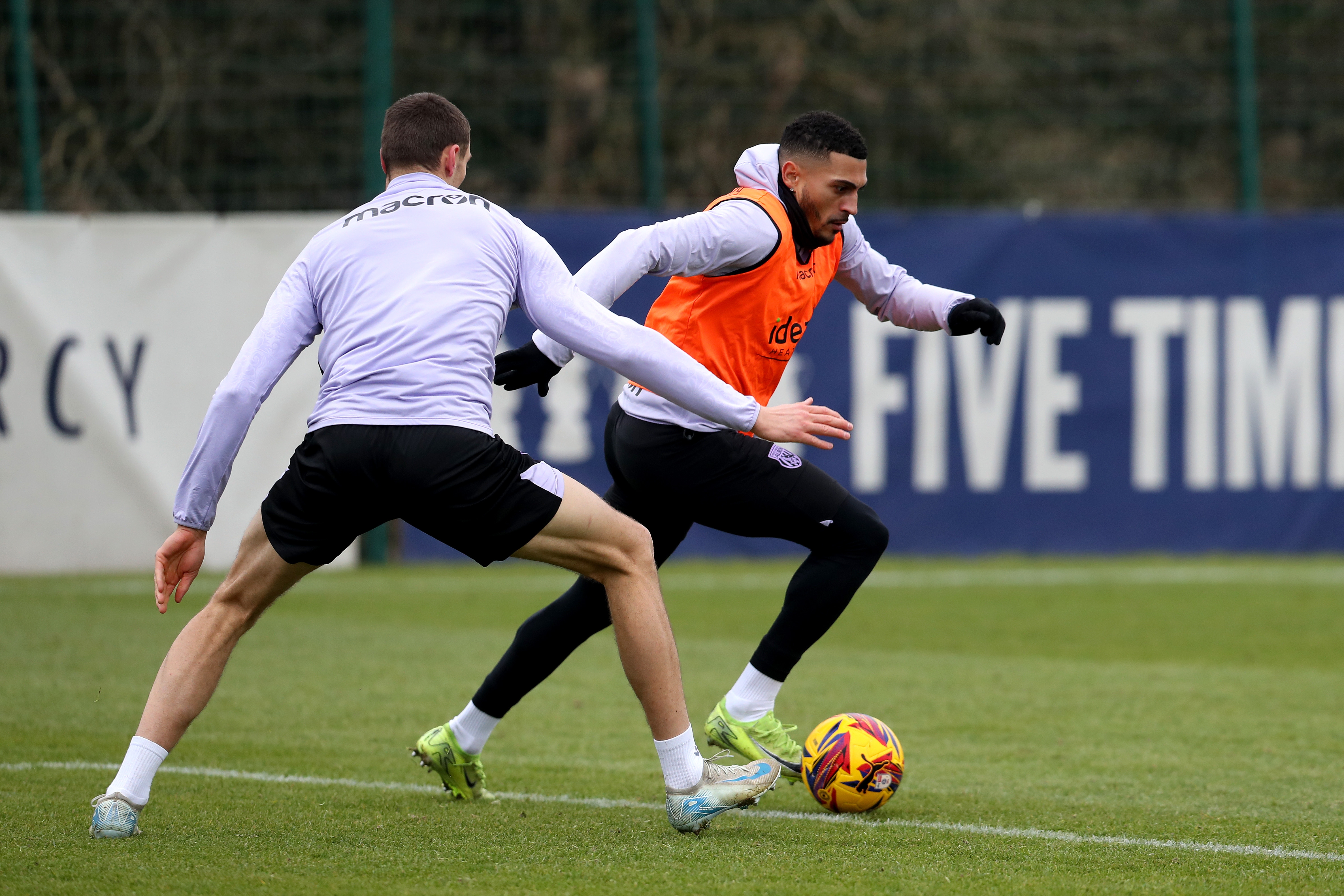 Karlan Grant on the ball during a training session