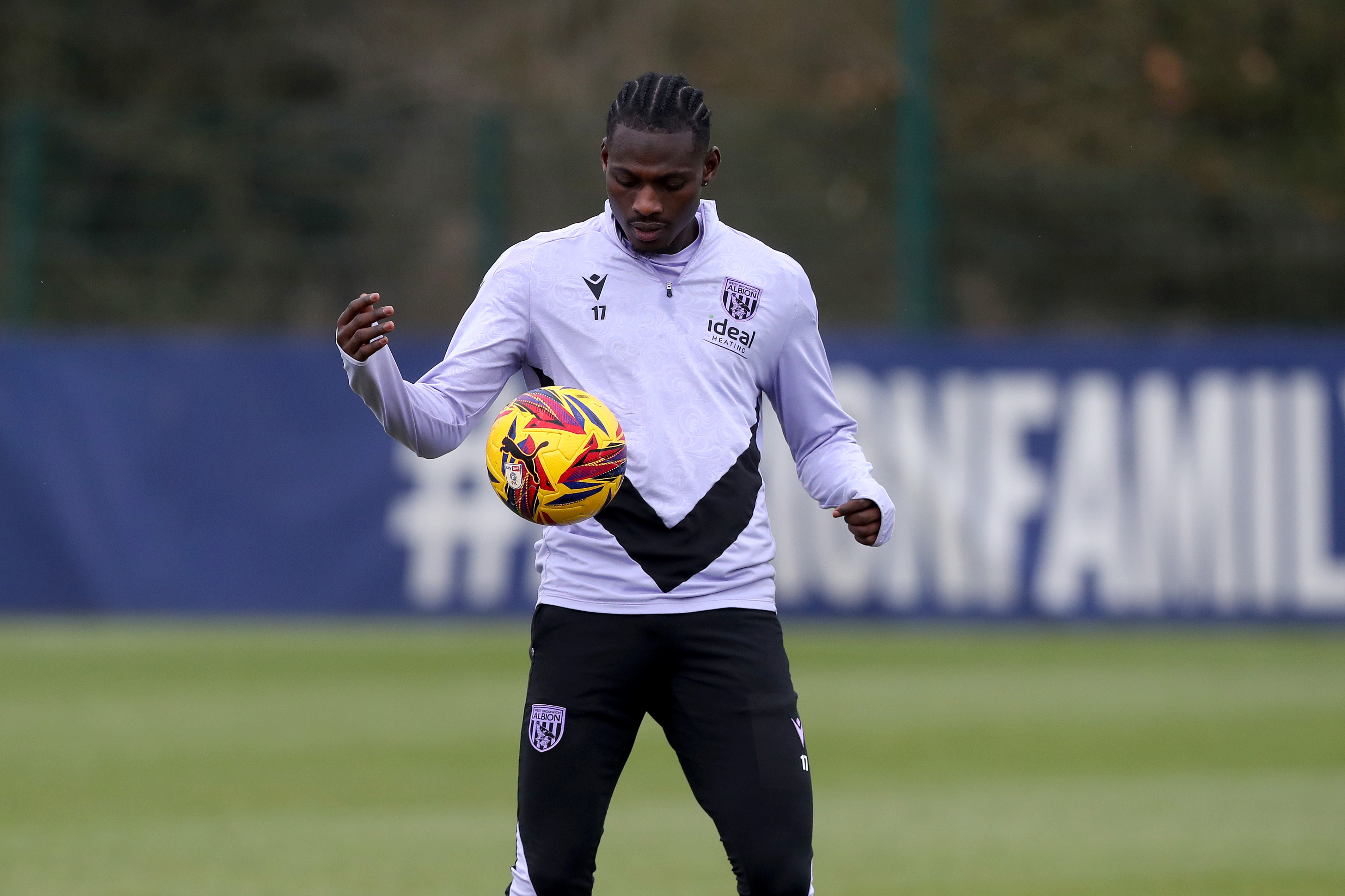 Ousmane Diakité on the ball during a training session 