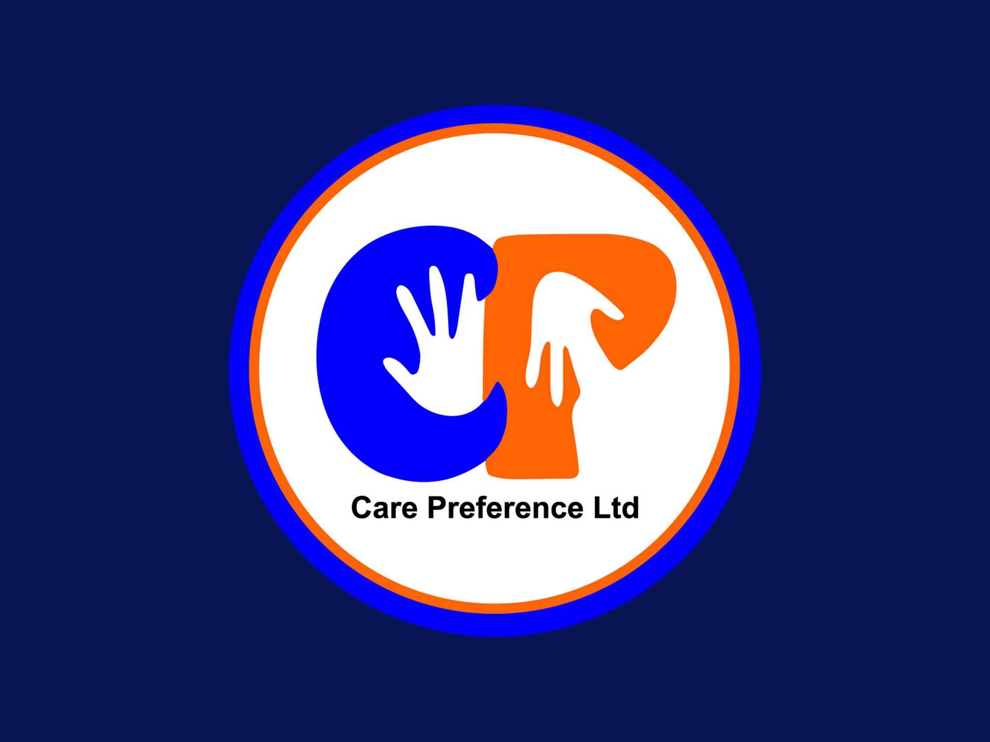 Care Preference Logo, Blue Background