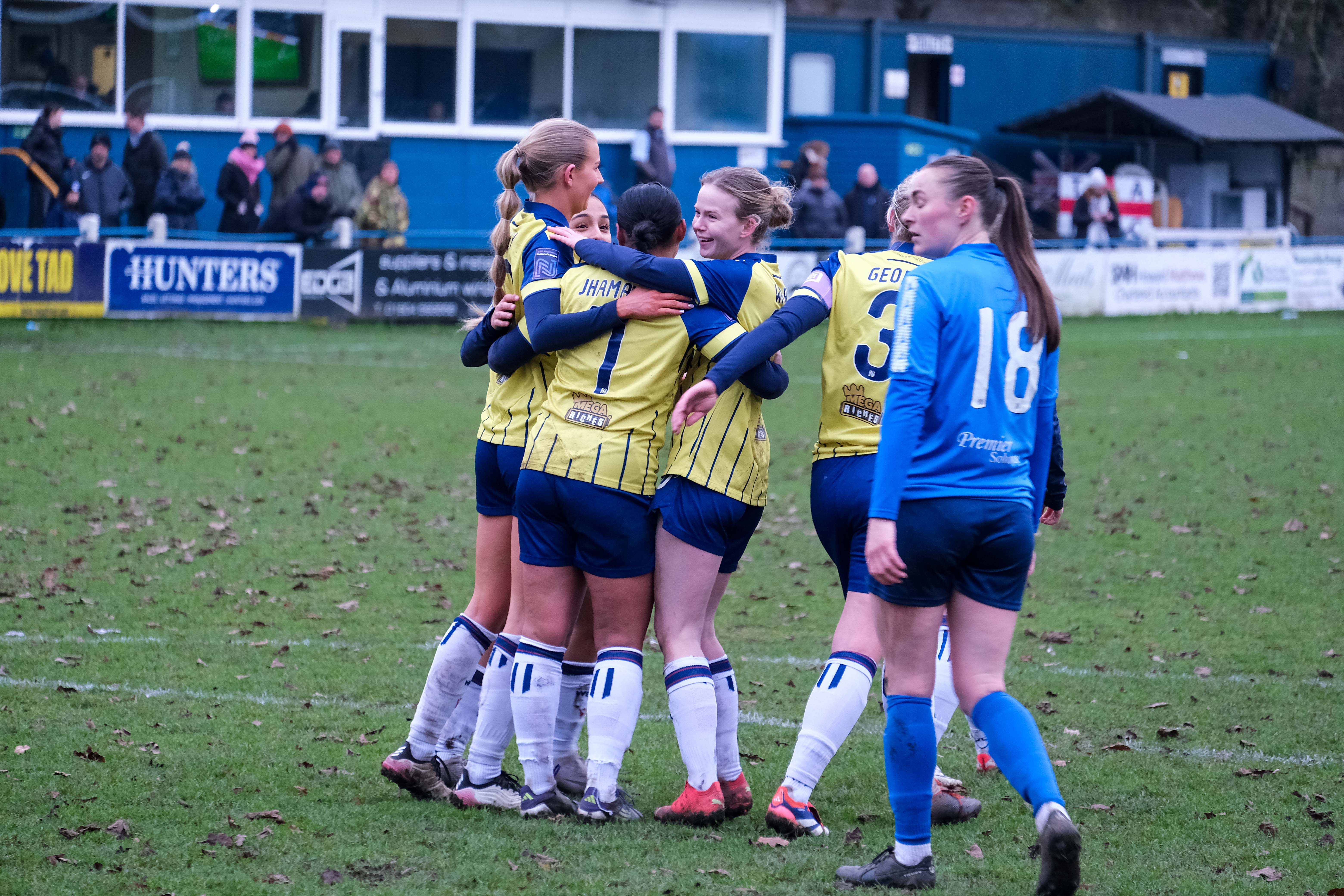 Albion Women celebrate against Halifax.