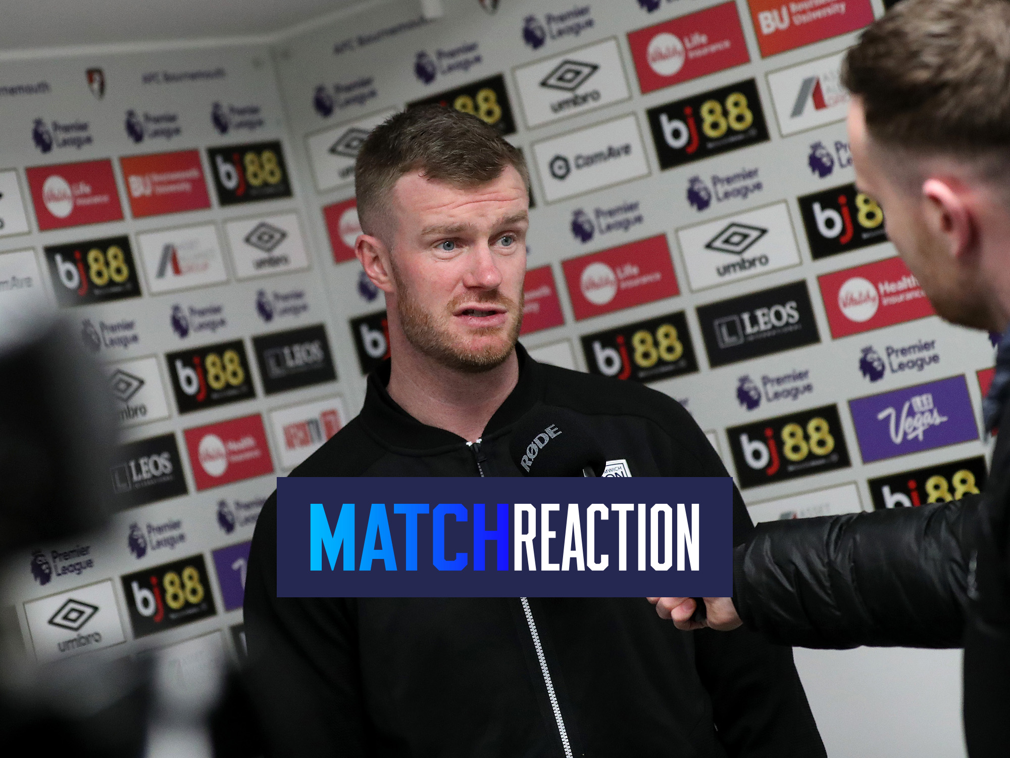 Chris Brunt is interviewed after Albion's defeat at Bournemouth 