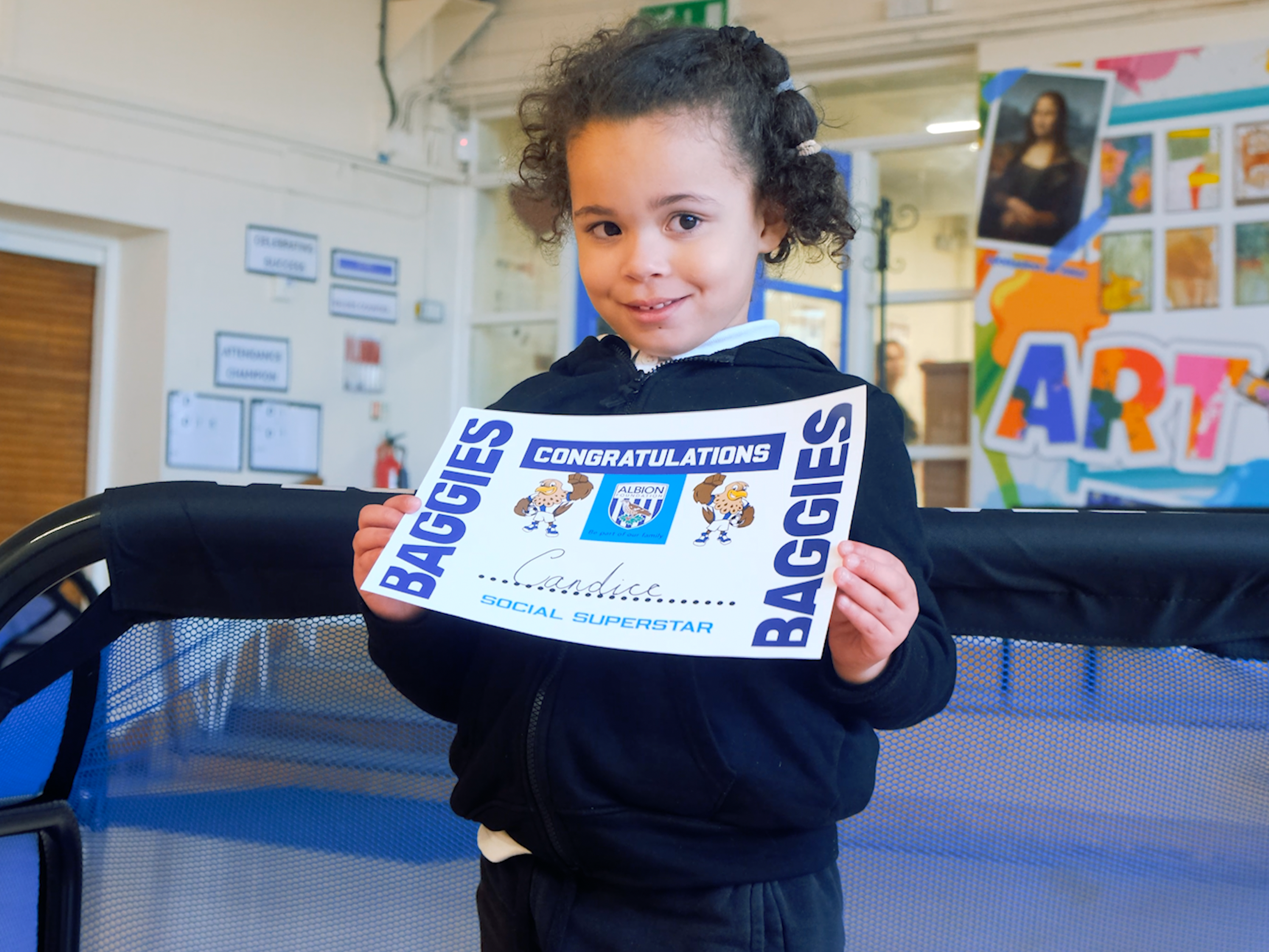 Candice with her certificate.