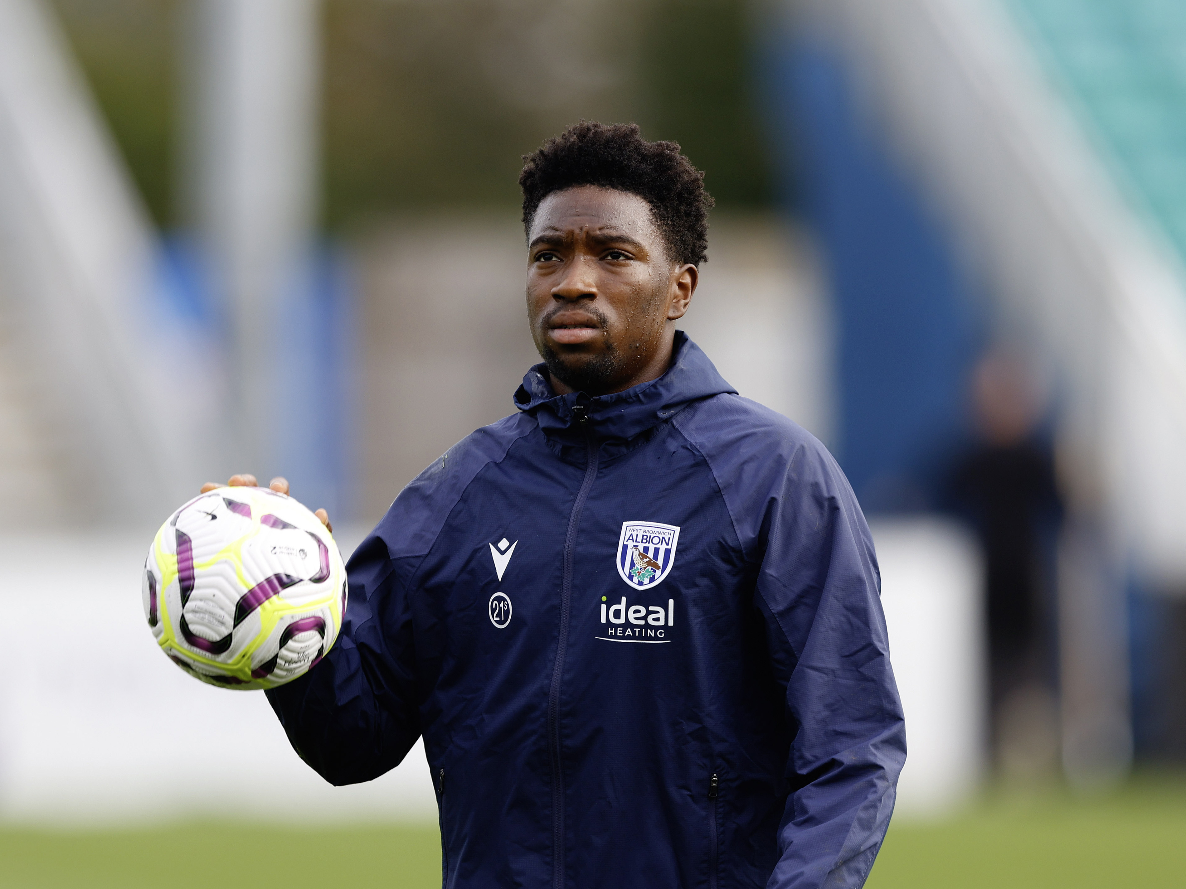 A photo of Albion U21 keeper Ben Cisse at Solihull Moors' Damson Park stadium