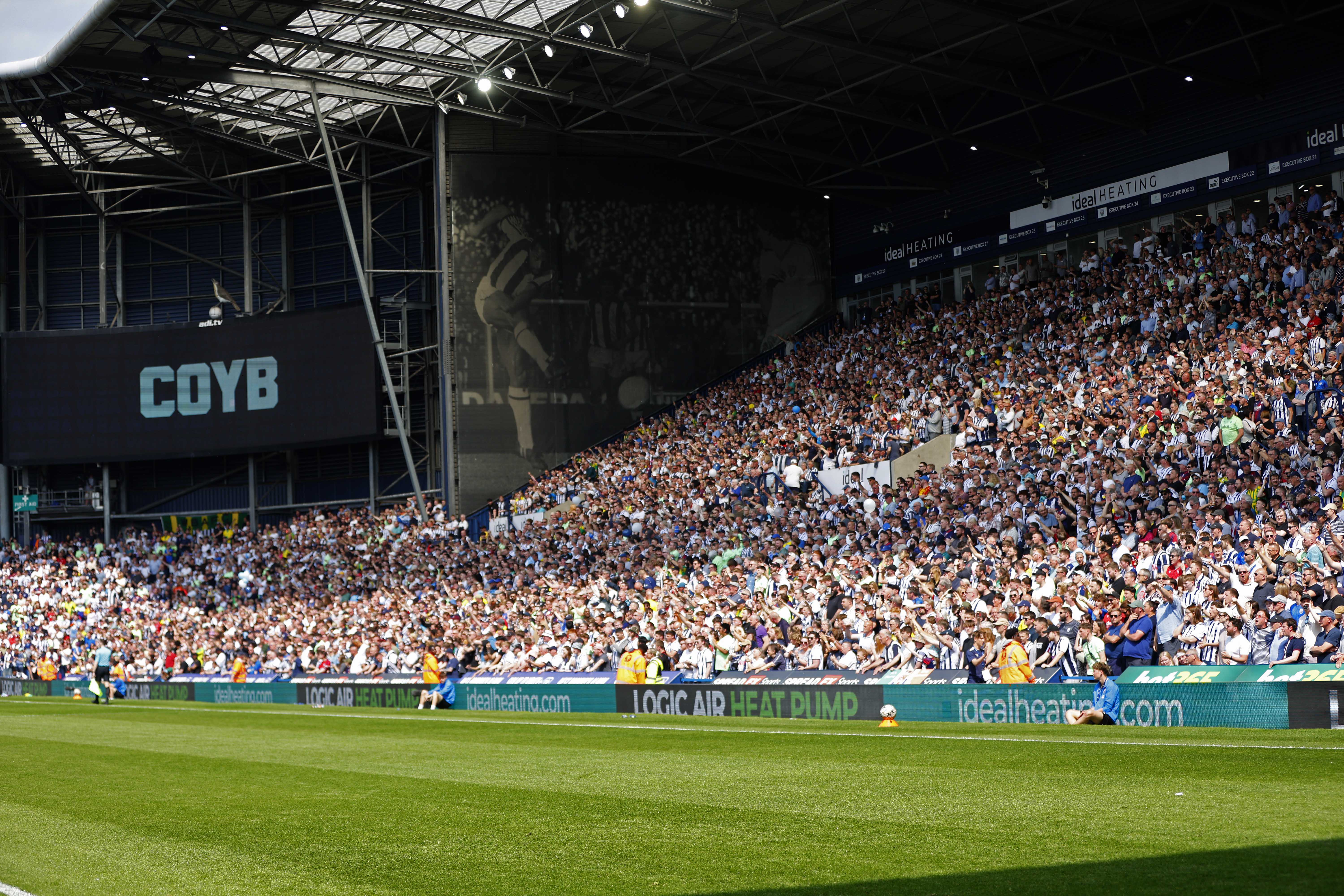 A general view of Albion fans in the East Stand at The Hawthorns 