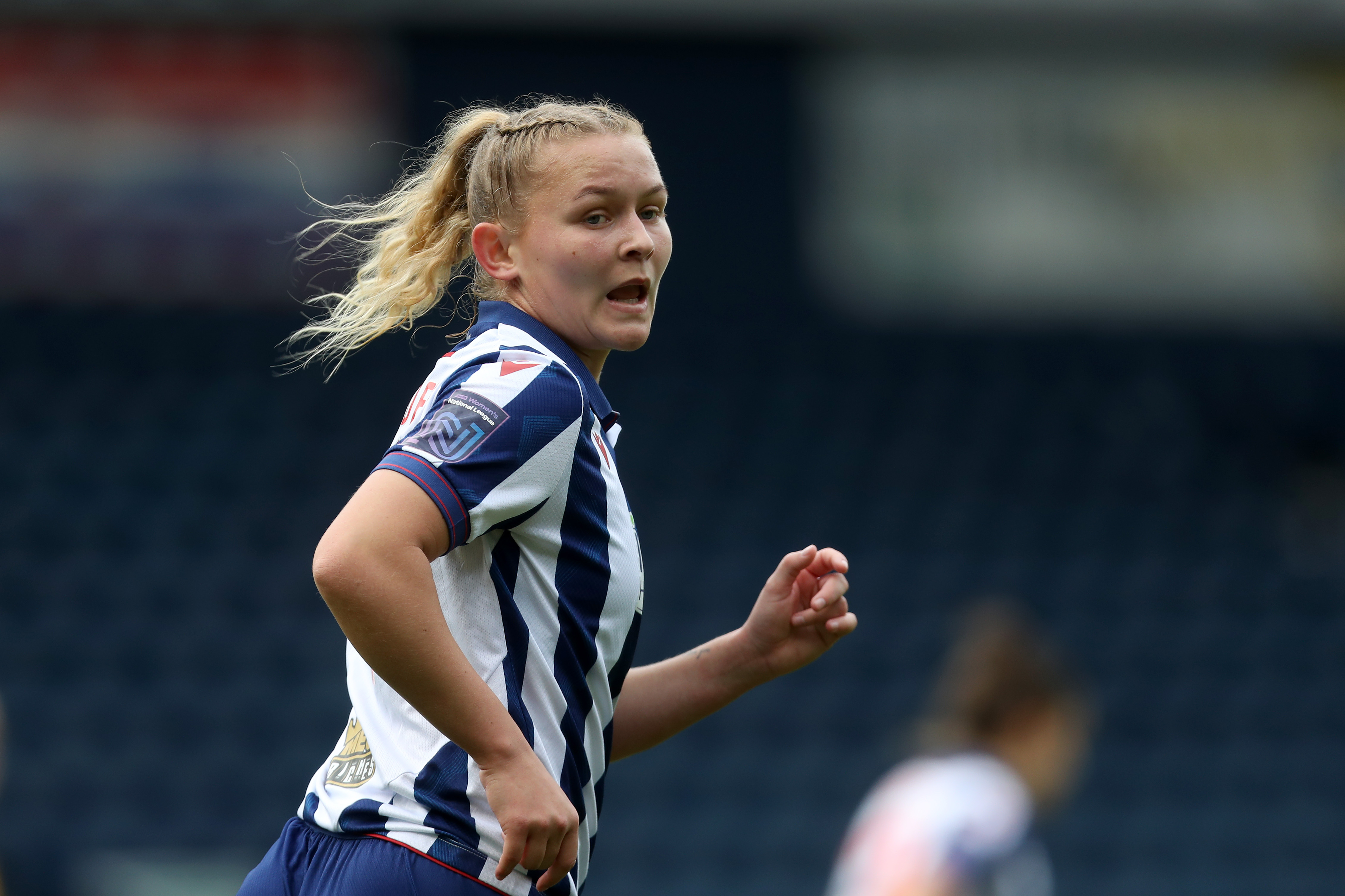 Marli Rhodes in action for Albion in the home kit 