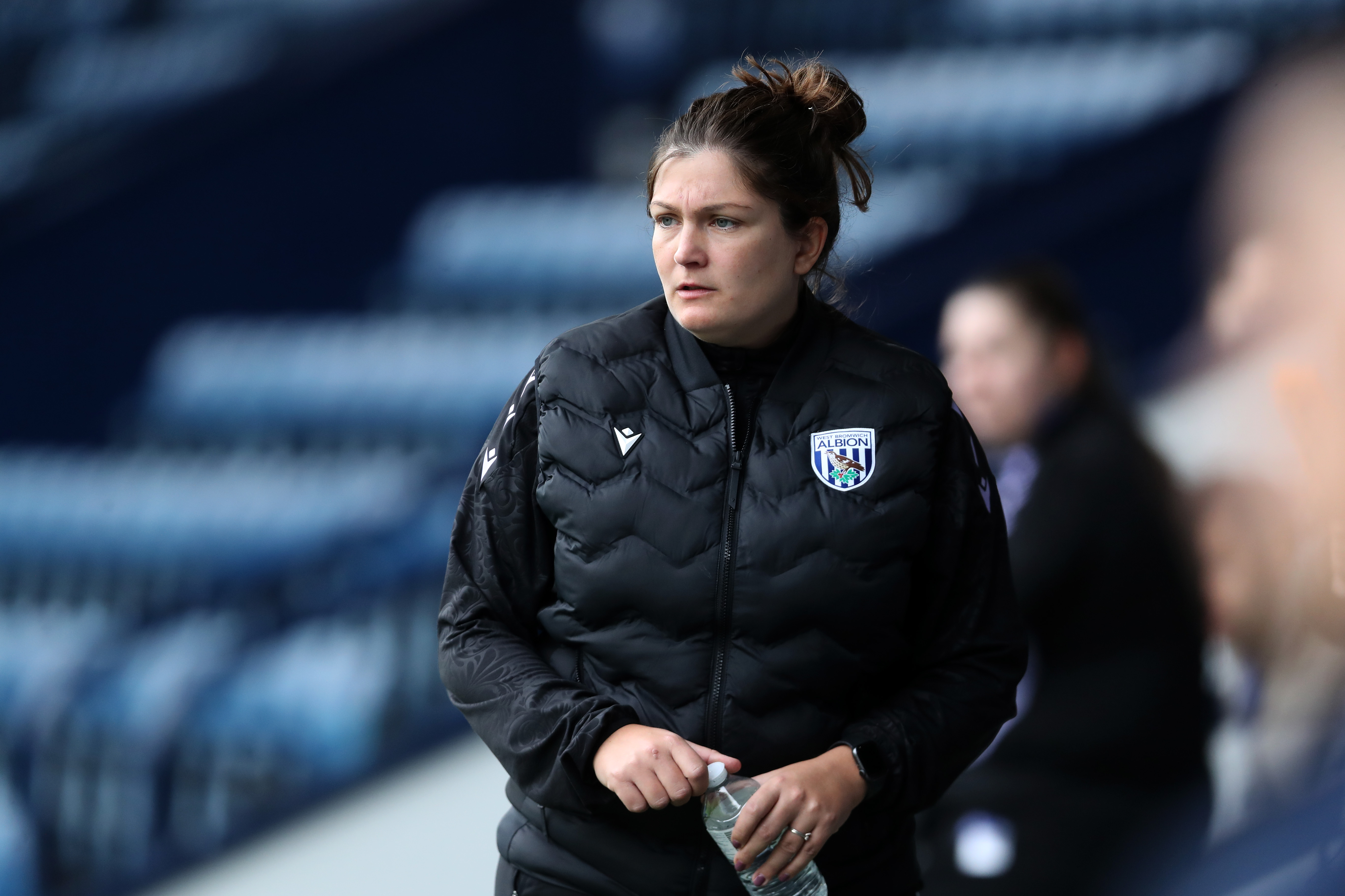 Siobhan Hodgetts-Still on the side of the pitch at The Hawthorns