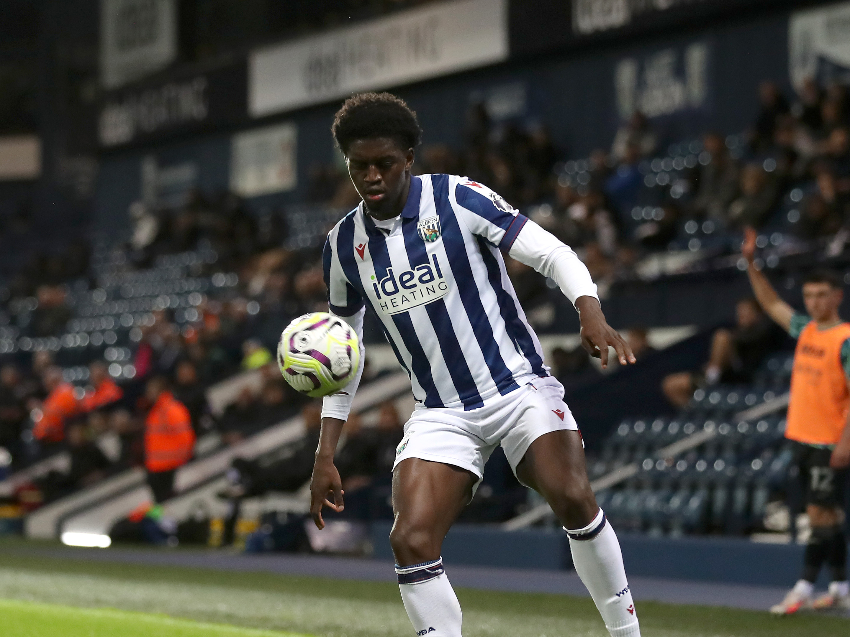 Michael Parker in action for Albion's PL2 side in the home kit 