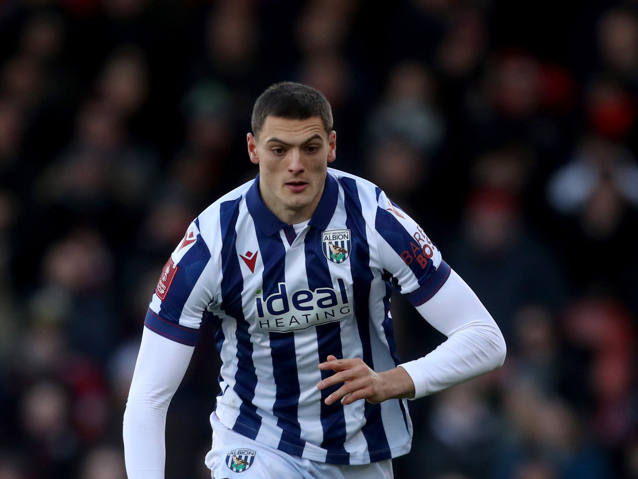 Caleb Taylor in action for Albion in the home shirt 