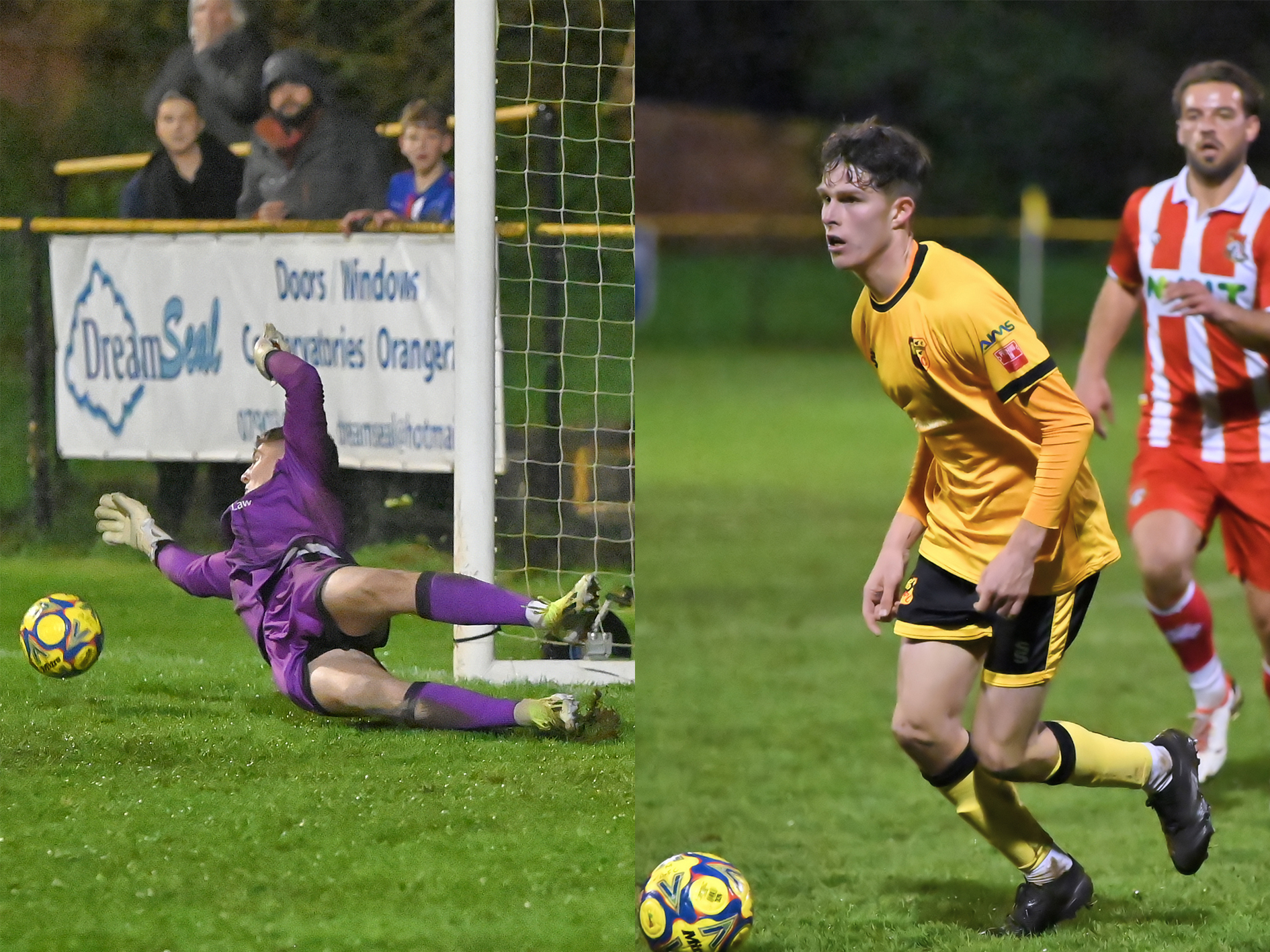 An image of Ronnie Hollinshead (left) and Matt Richards (right) in action for Alvechurch