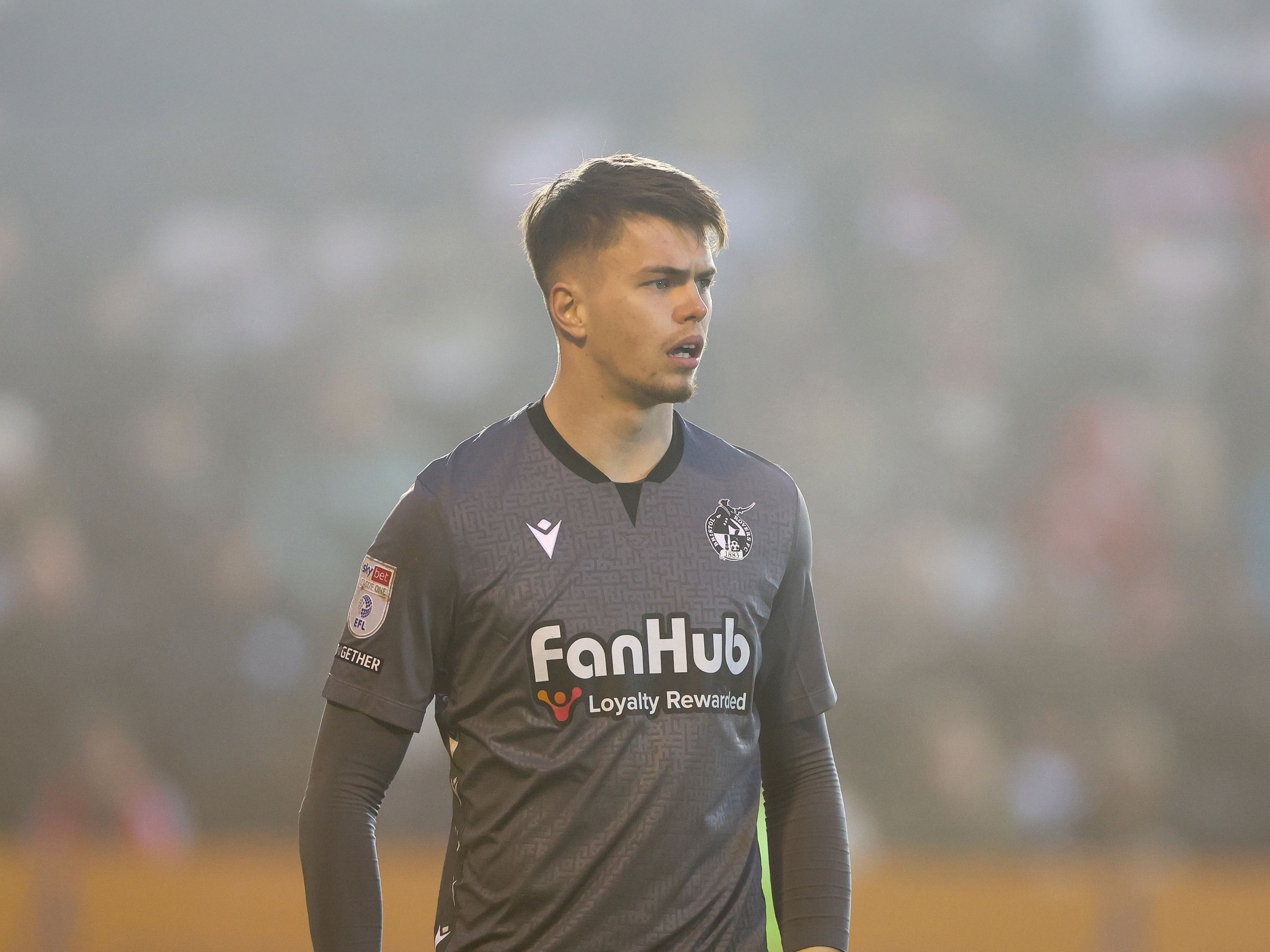 An image of Josh Griffiths playing in goal for Bristol Rovers