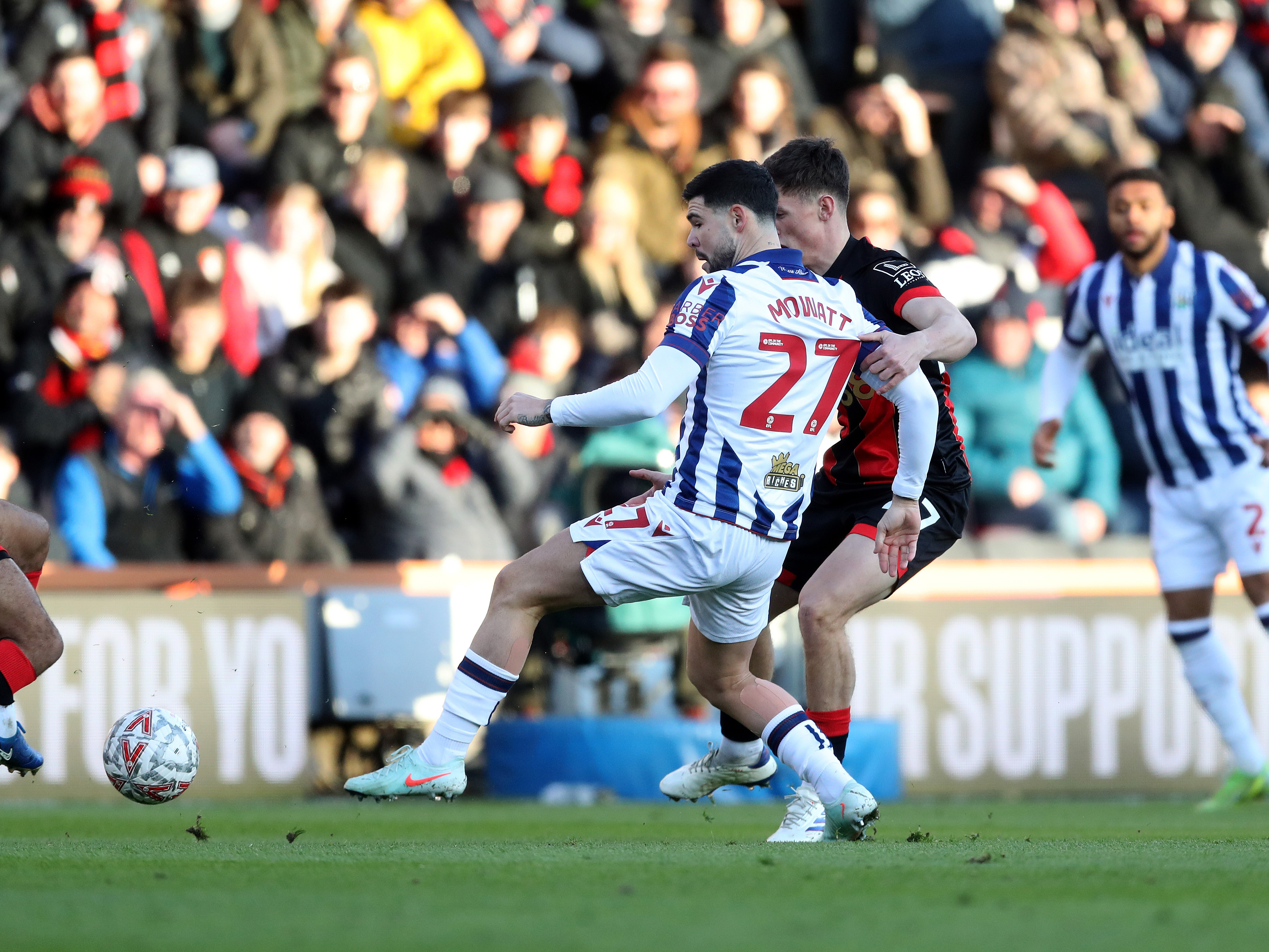 An image of Alex Mowatt on the ball against Bournemouth