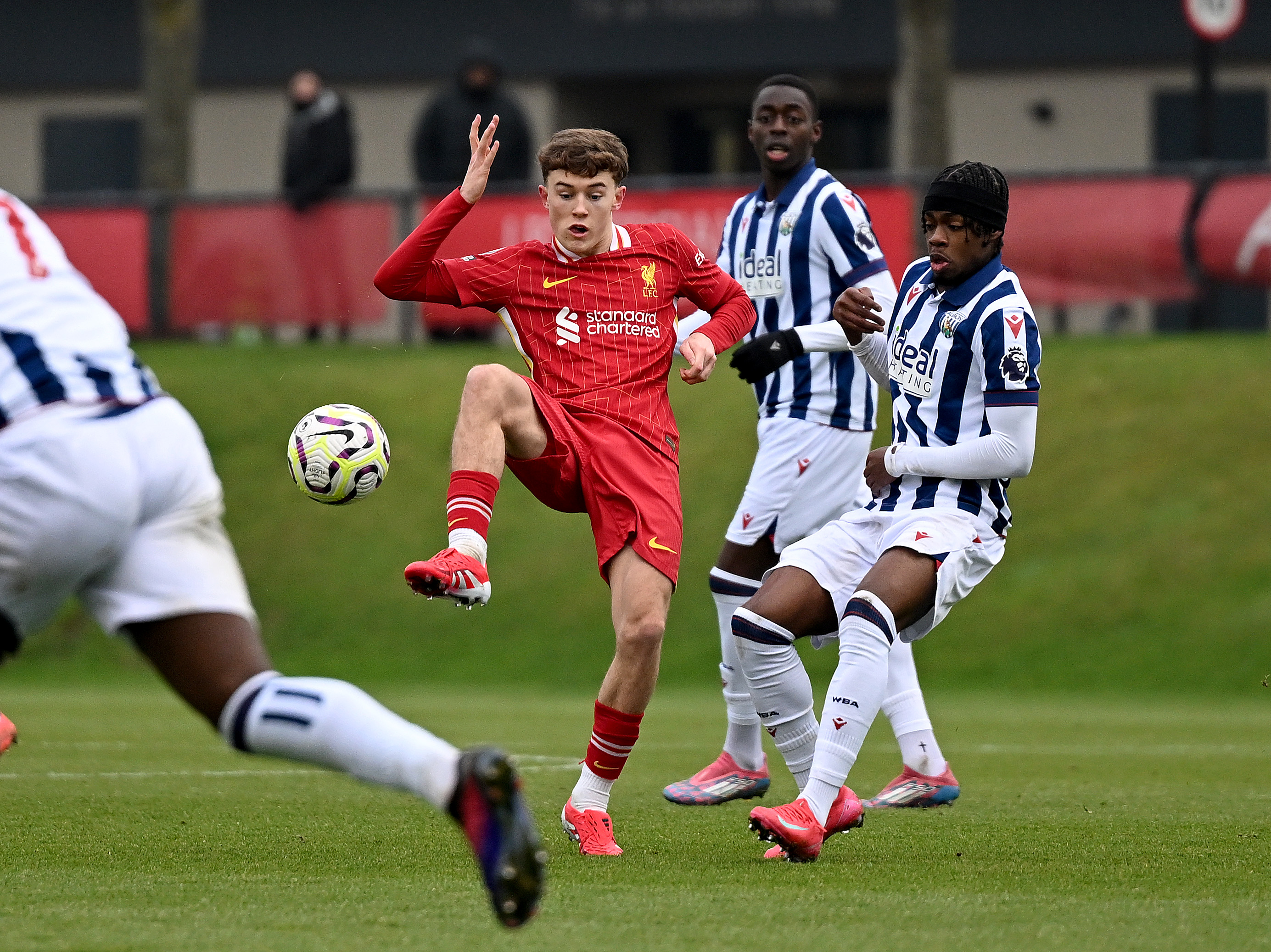 A photo of Albion U21 players in action v Liverpool