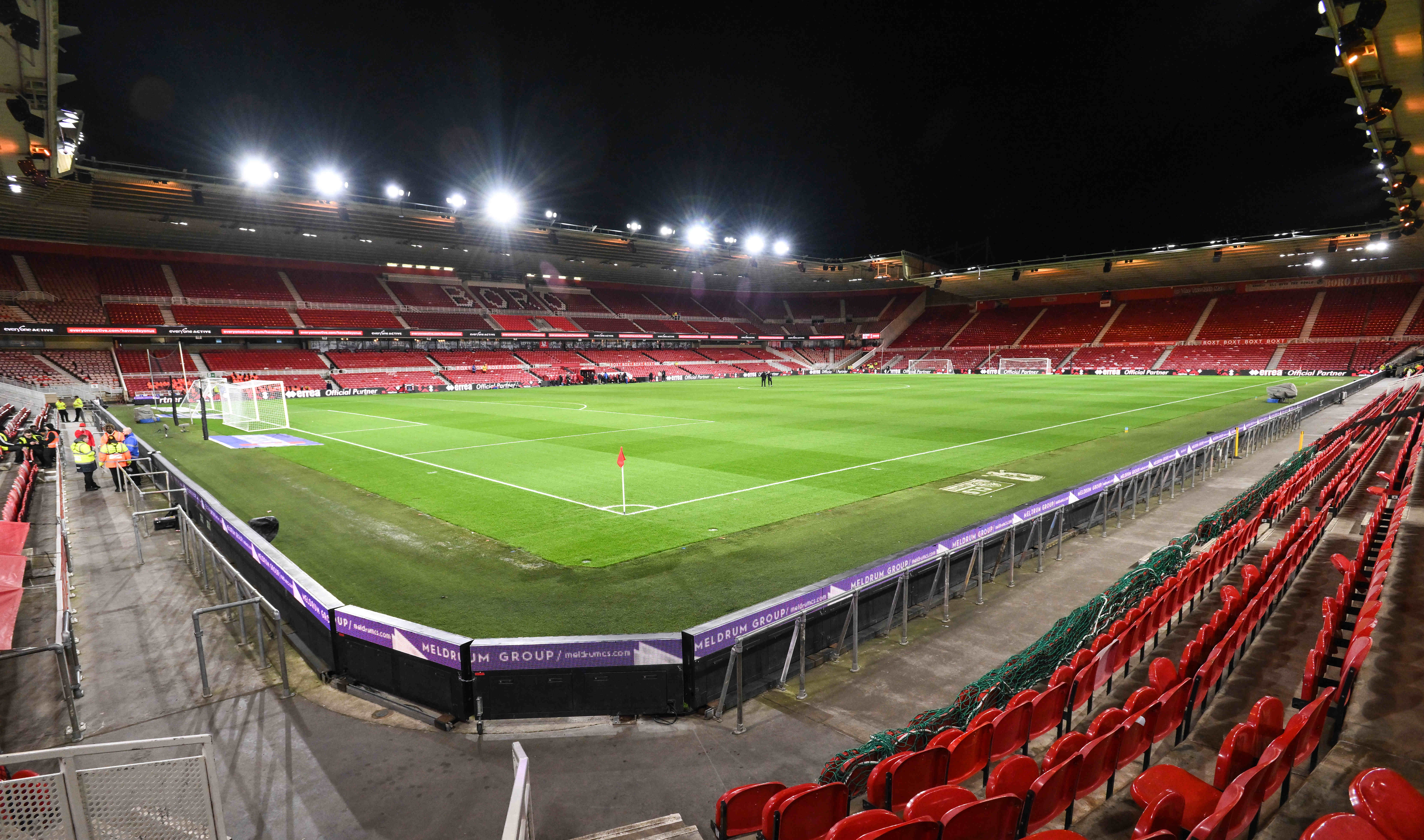 A general view of the Riverside Stadium at night 