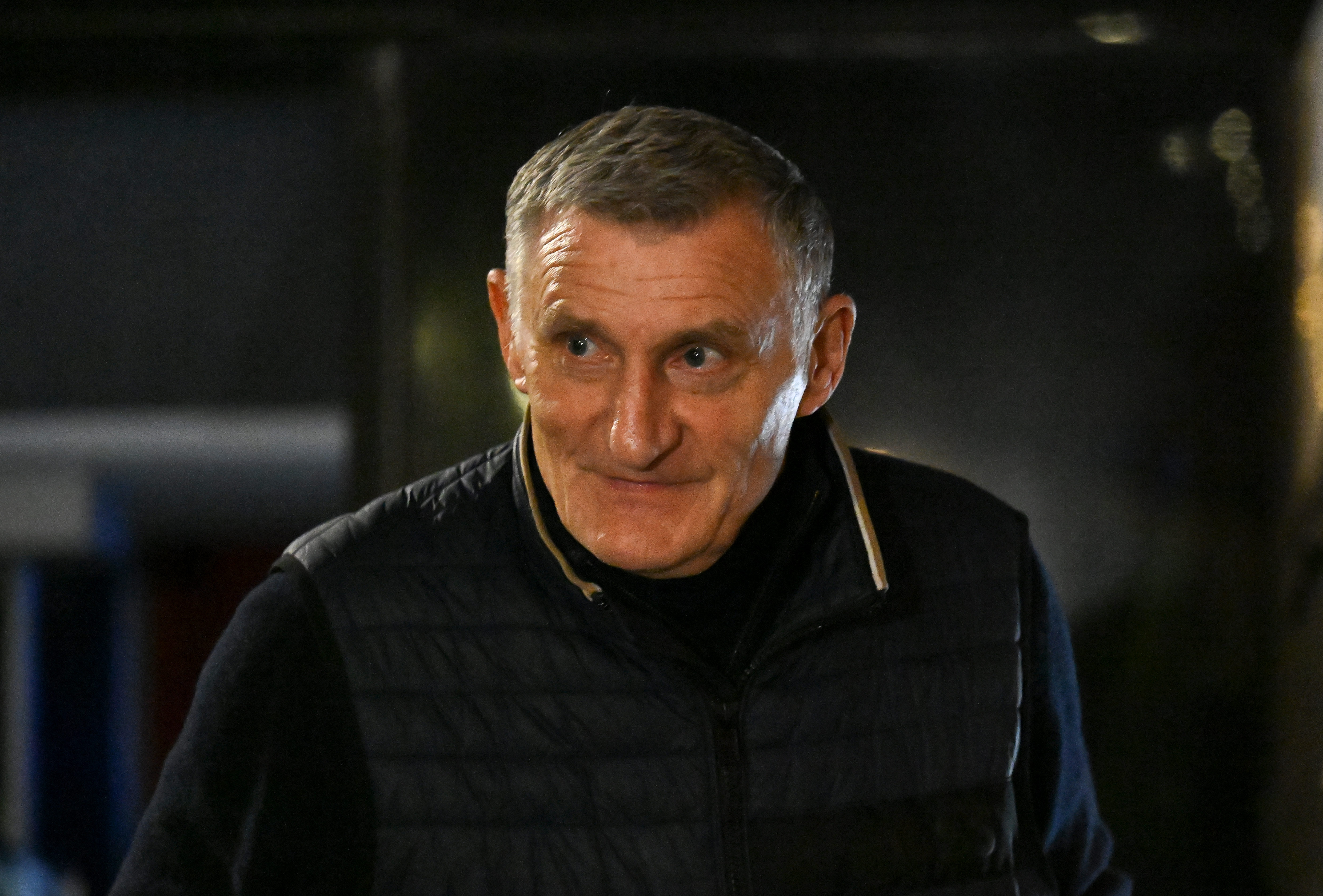 Tony Mowbray smiling as he arrives at Middlesbrough 