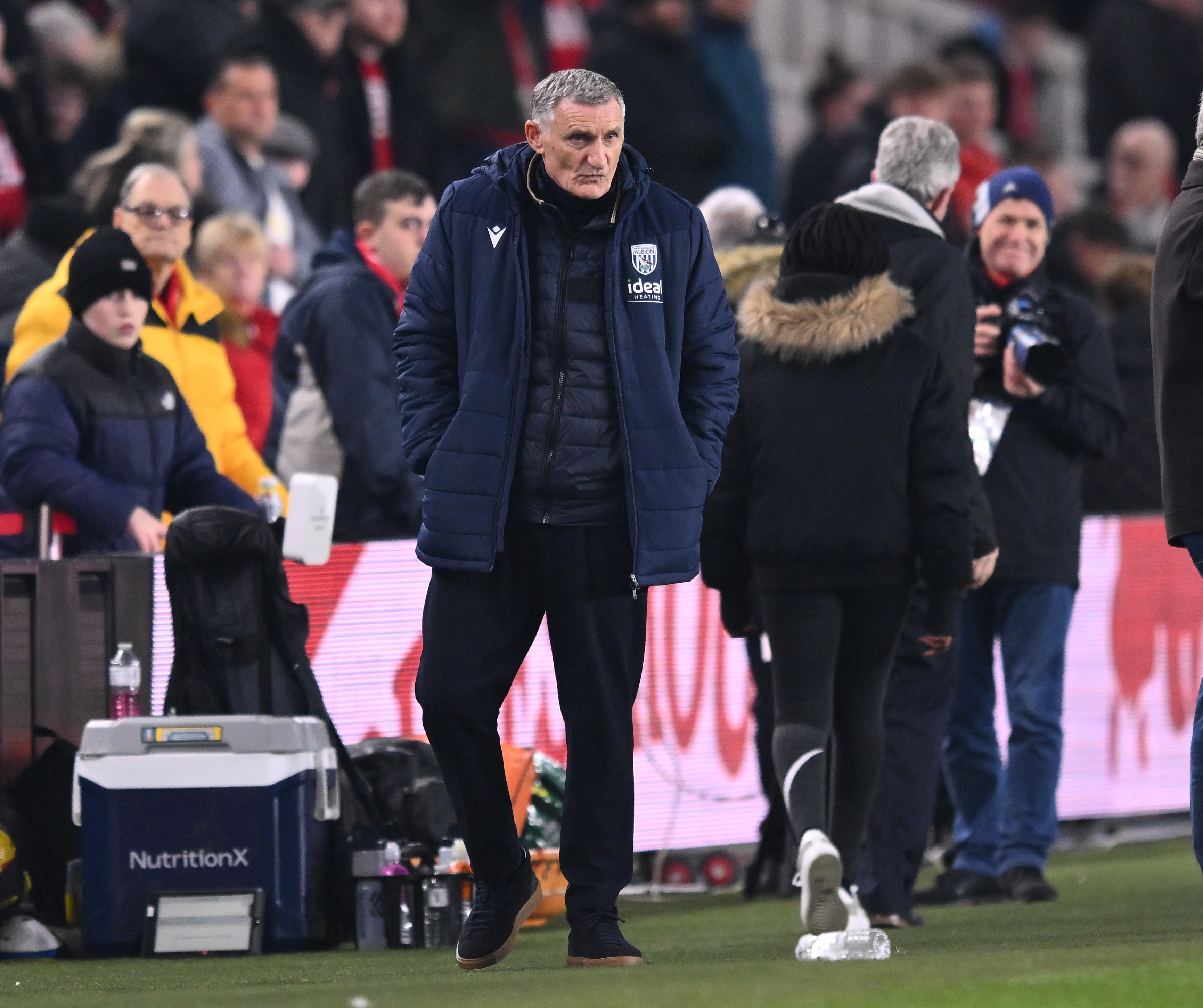 Tony Mowbray on the side of the pitch at Middlesbrough 