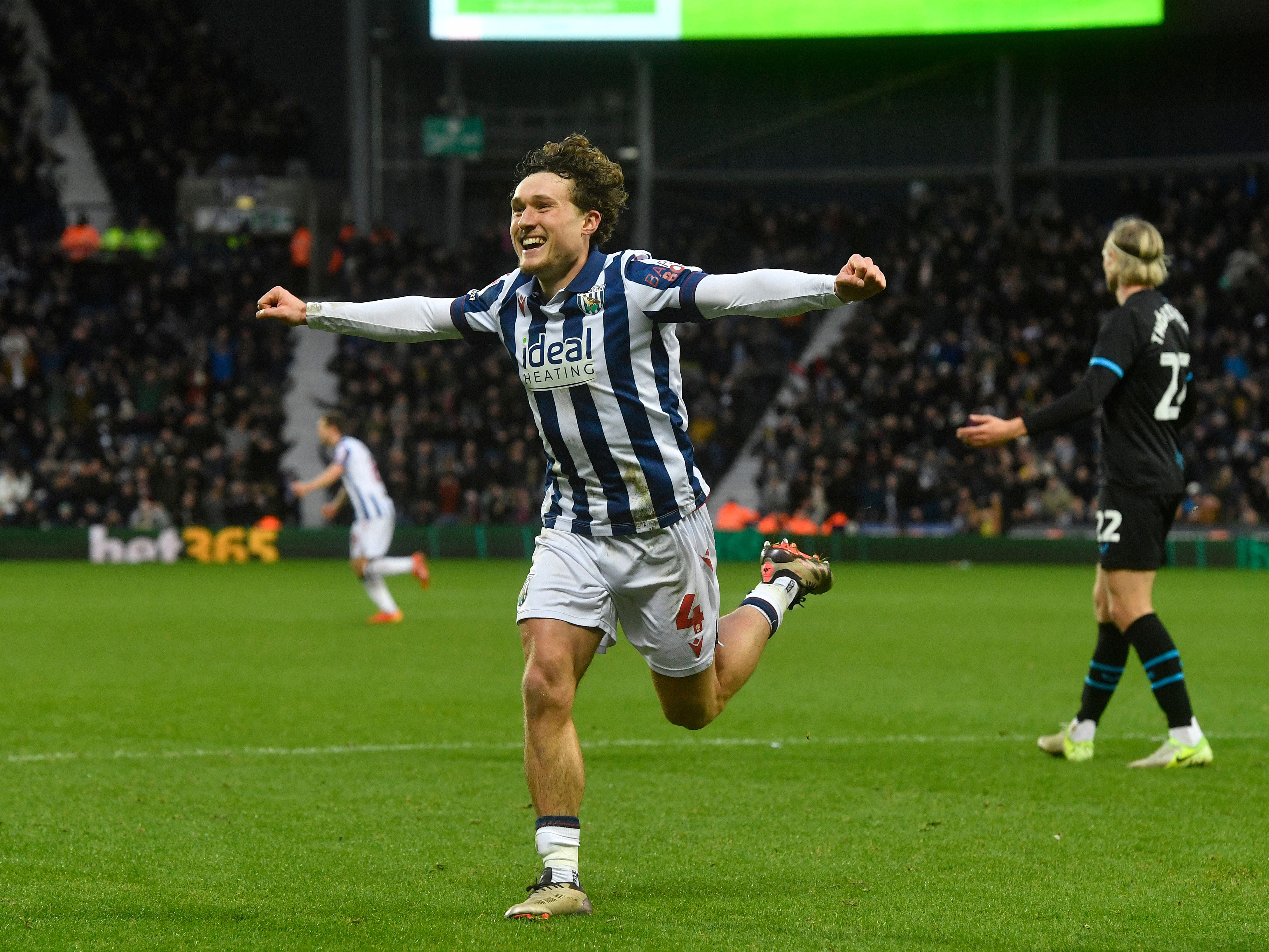 An image of Callum Styles celebrating a goal against Preston