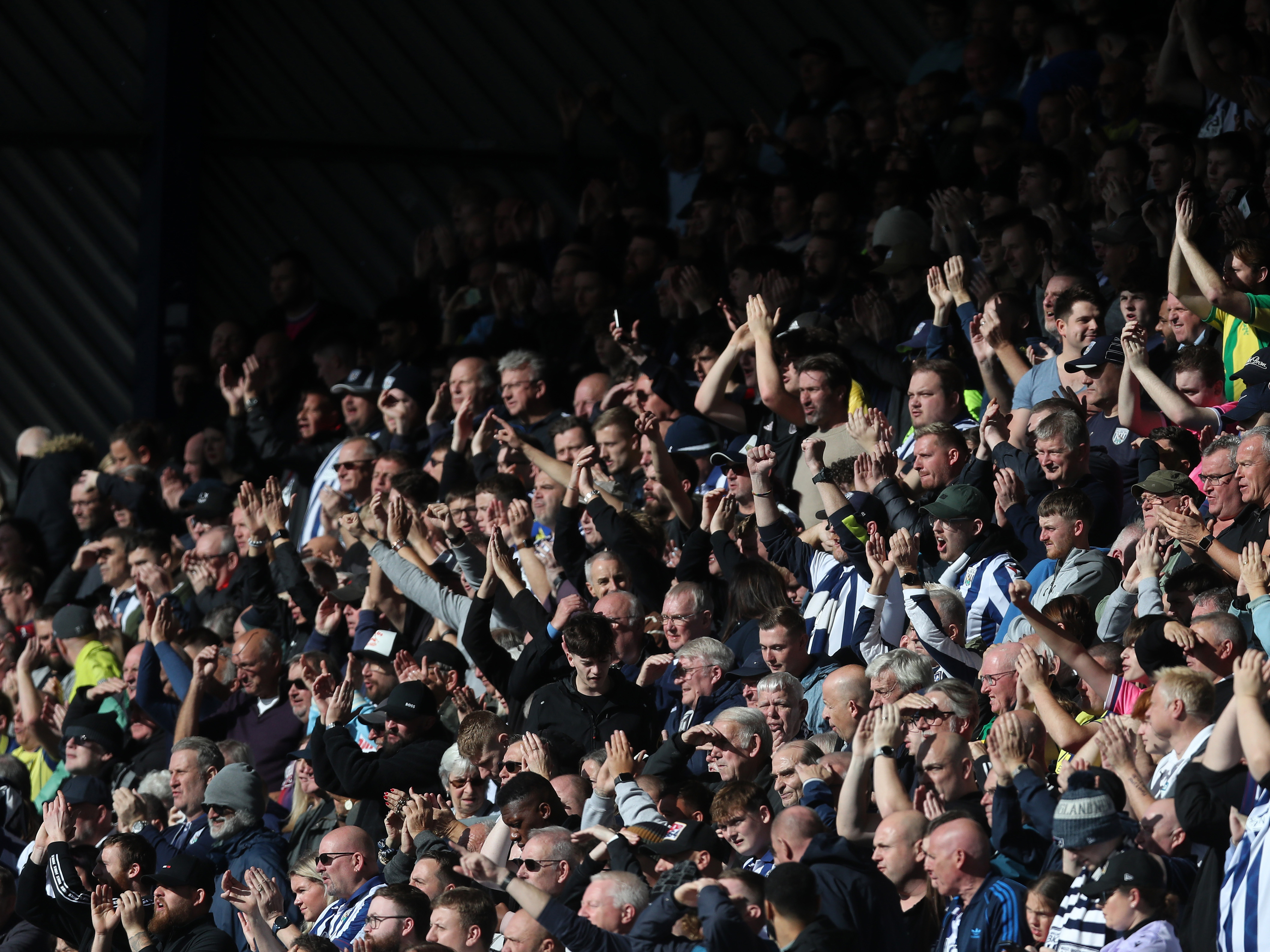 An image of West Bromwich Albion supporters celebrating