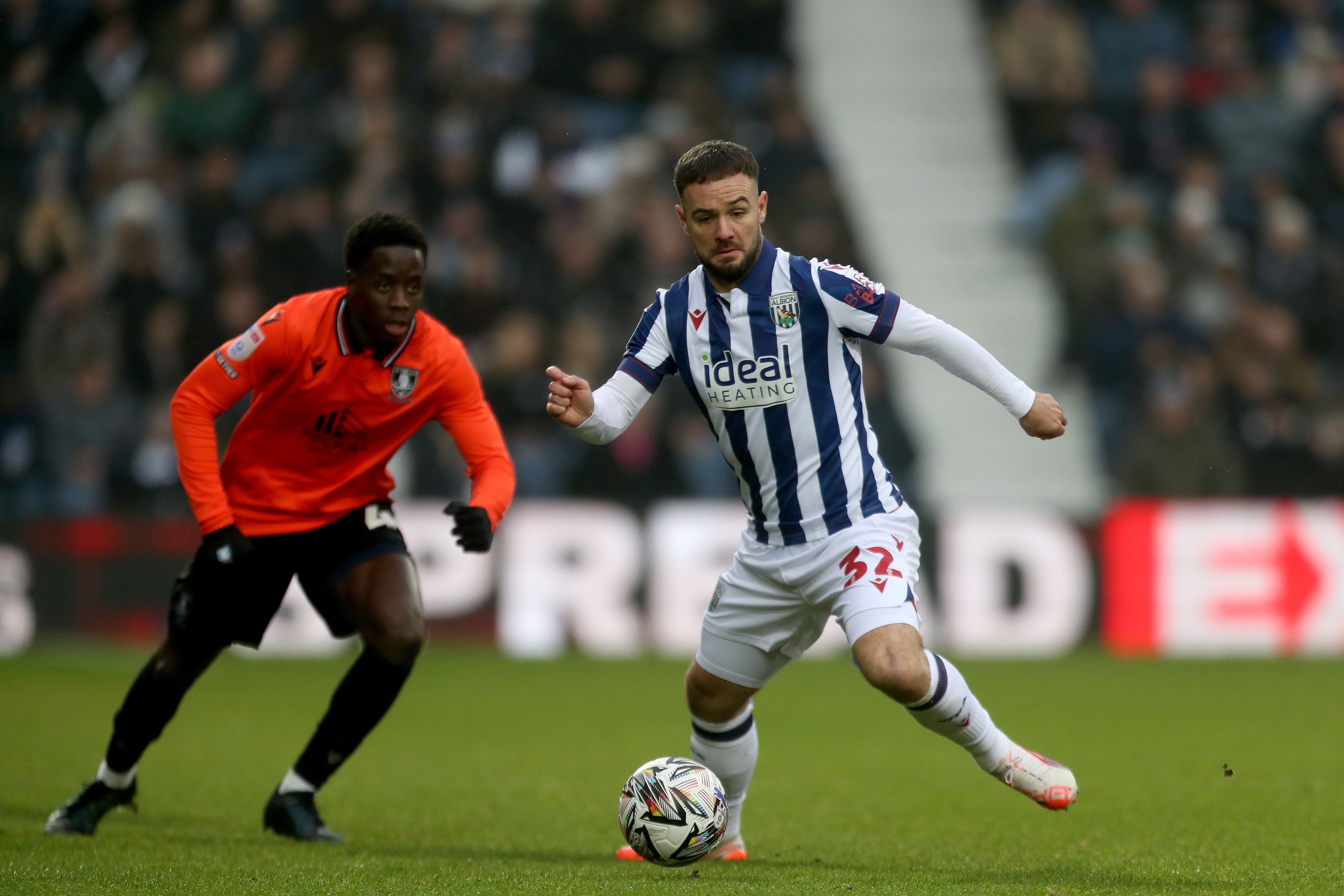 Adam Armstrong in action against Sheffield Wednesday