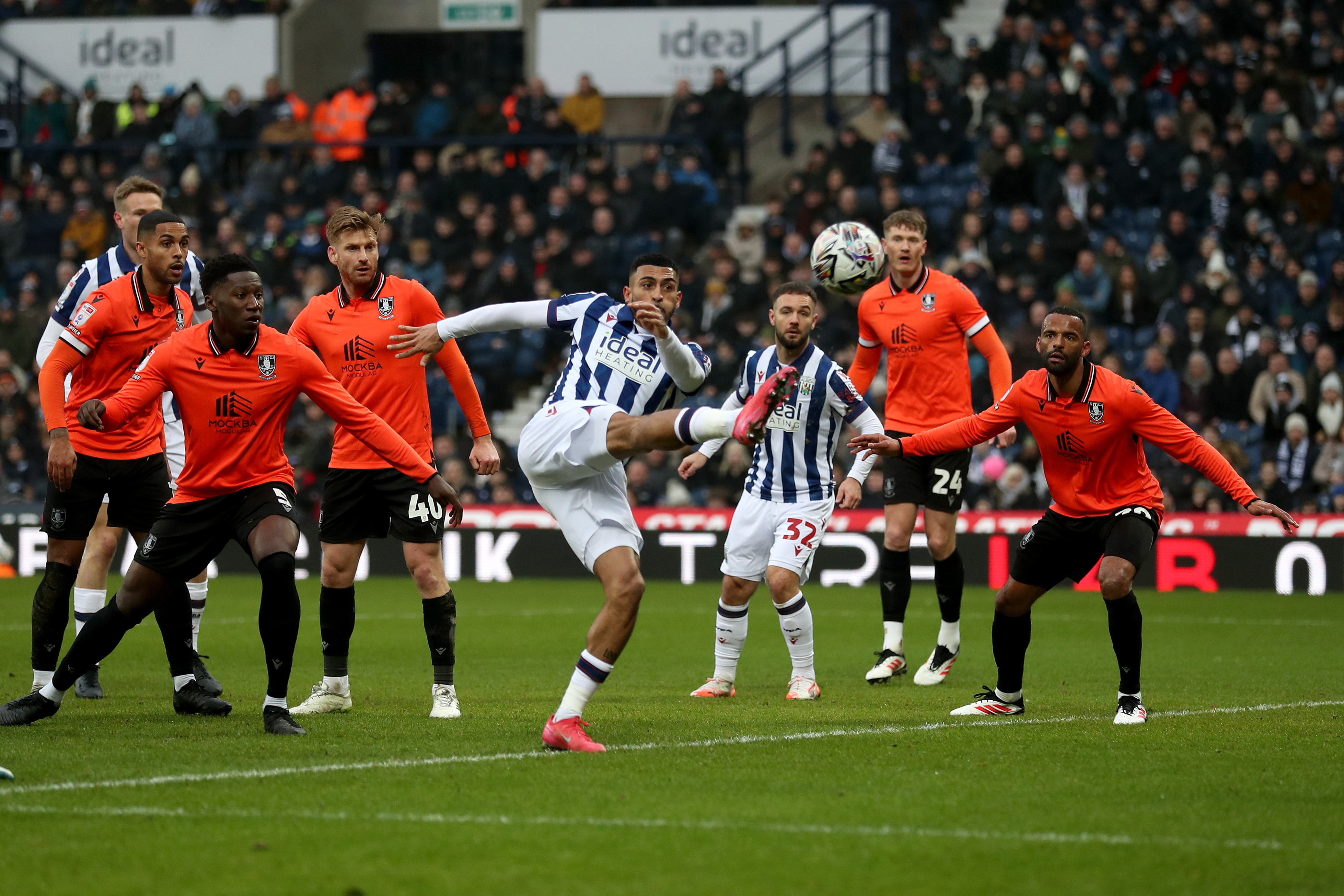 Karlan Grant in action against Sheffield Wednesday