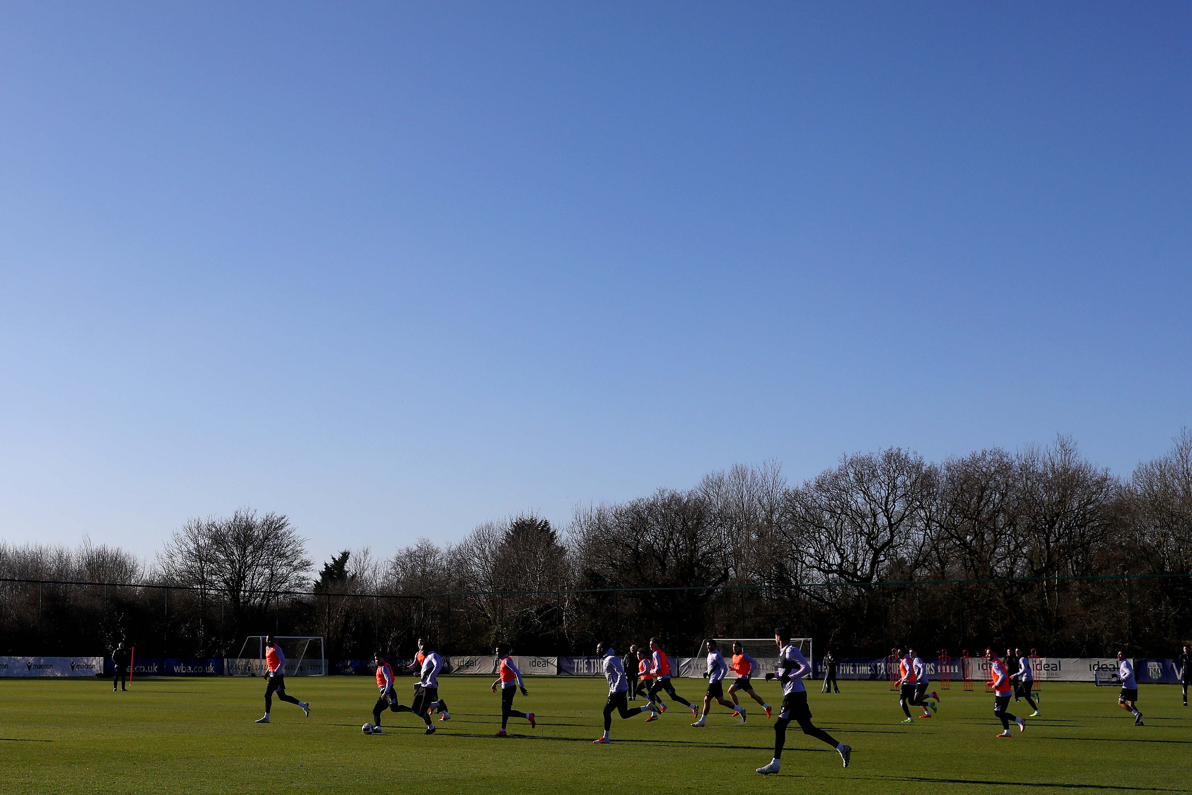 Albion players in training.