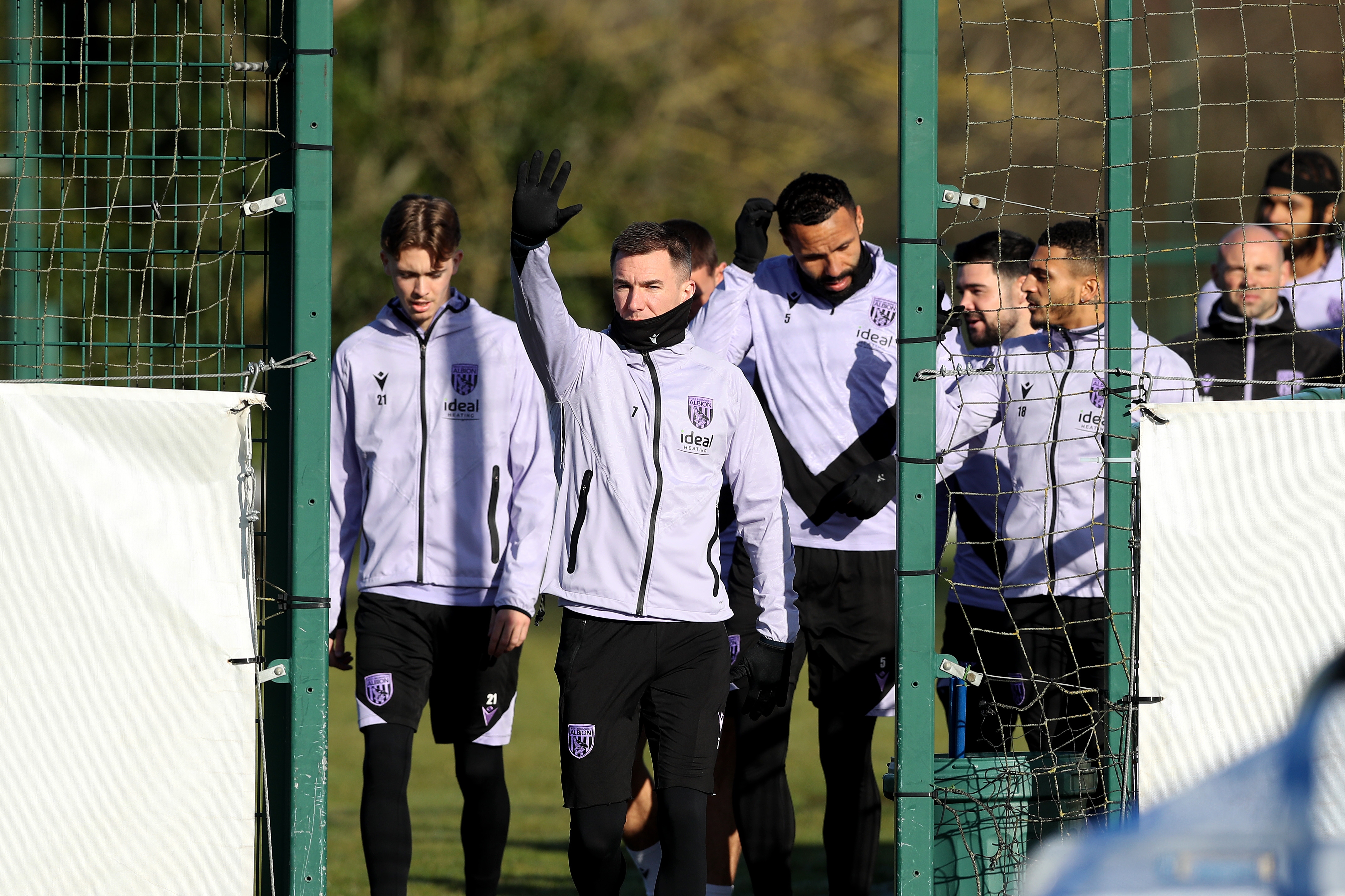 Albion players in training.