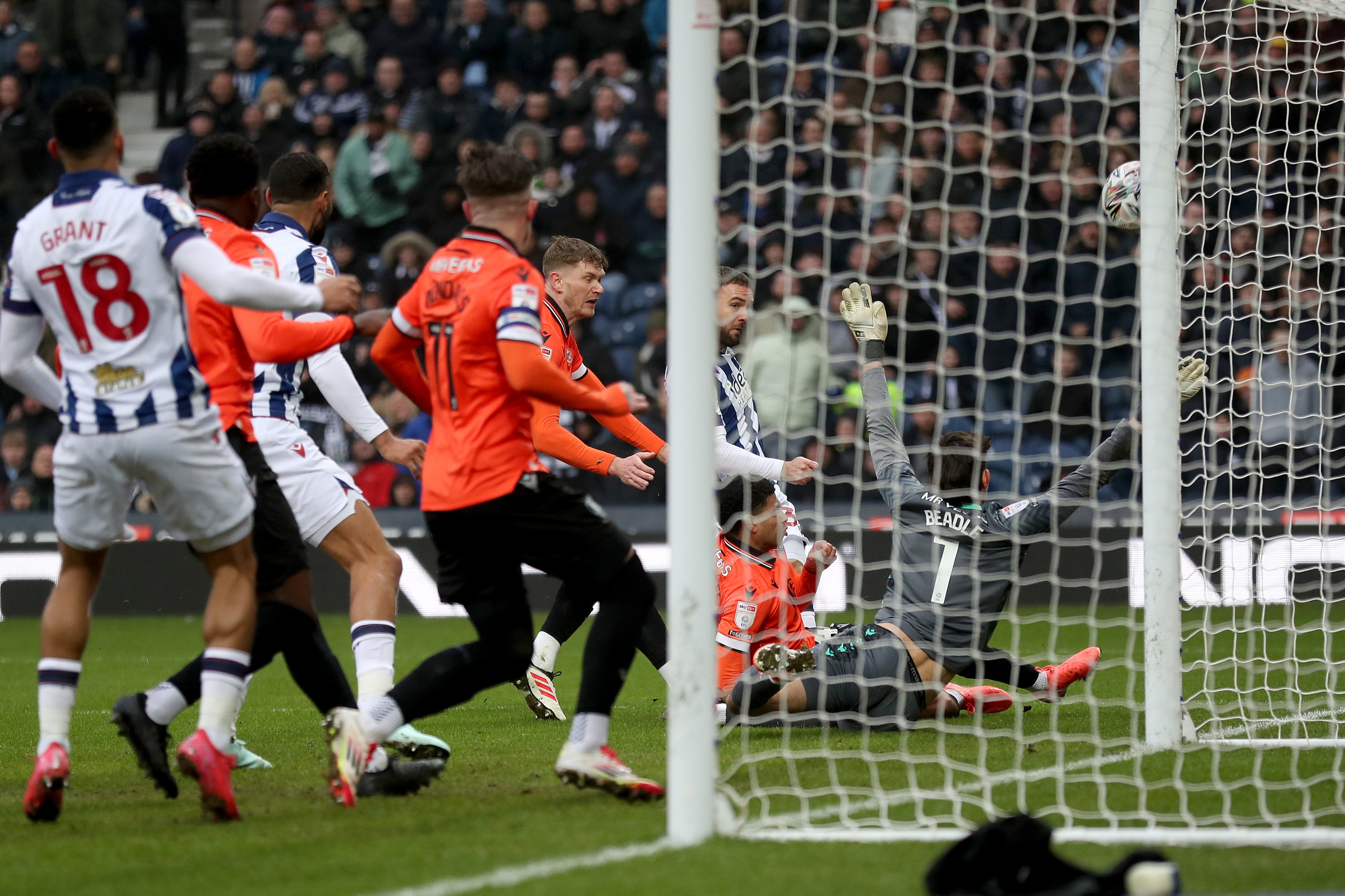 General goalmouth action from Albion's game against Sheffield Wednesday