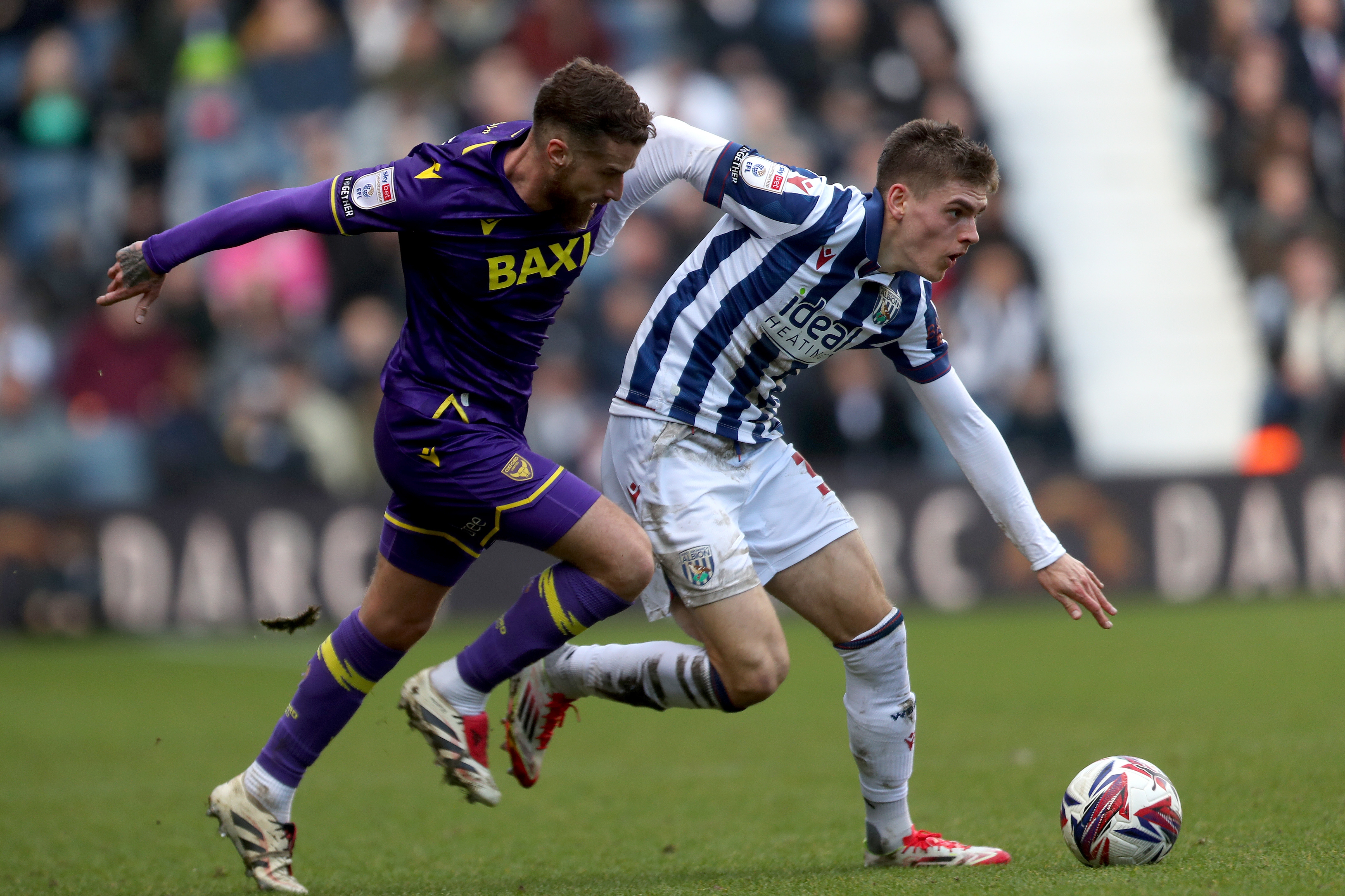 Tom Fellows in action against Oxford United at The Hawthorns