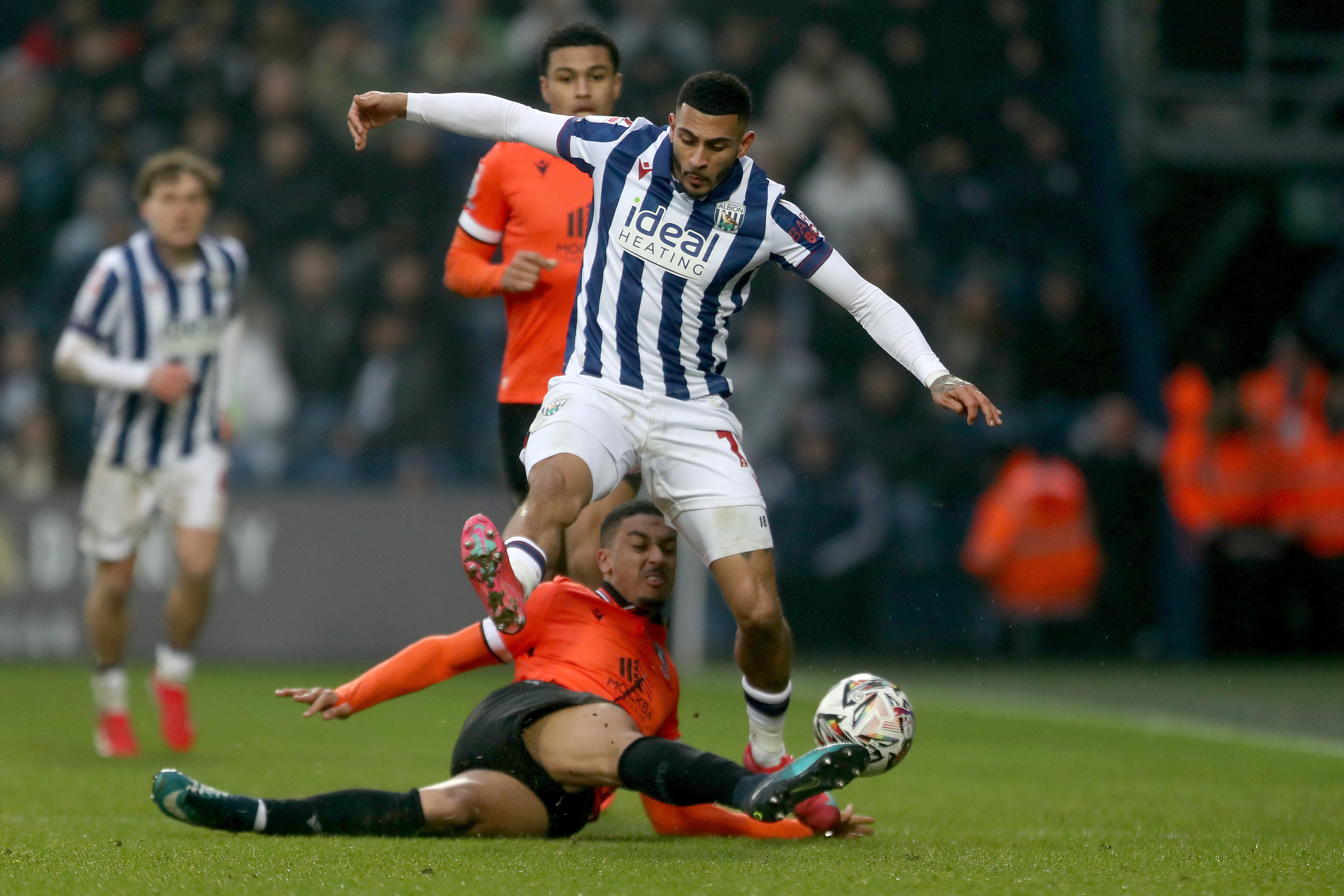 Karlan Grant in action against Sheffield Wednesday