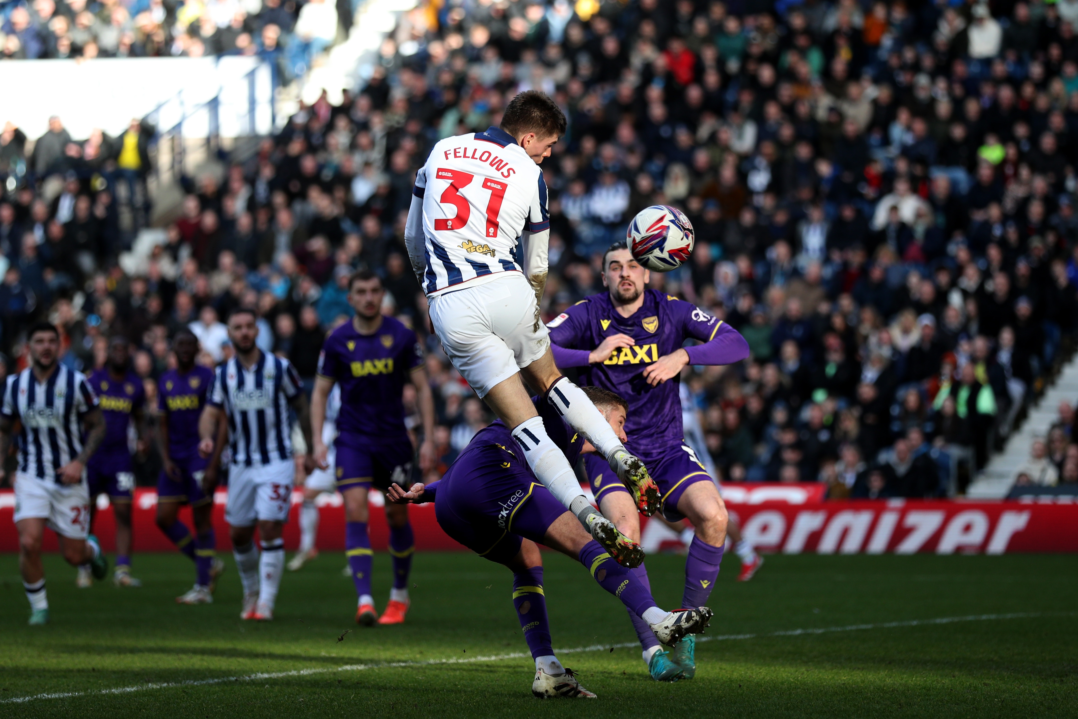 Tom Fellows in action against Oxford United at The Hawthorns