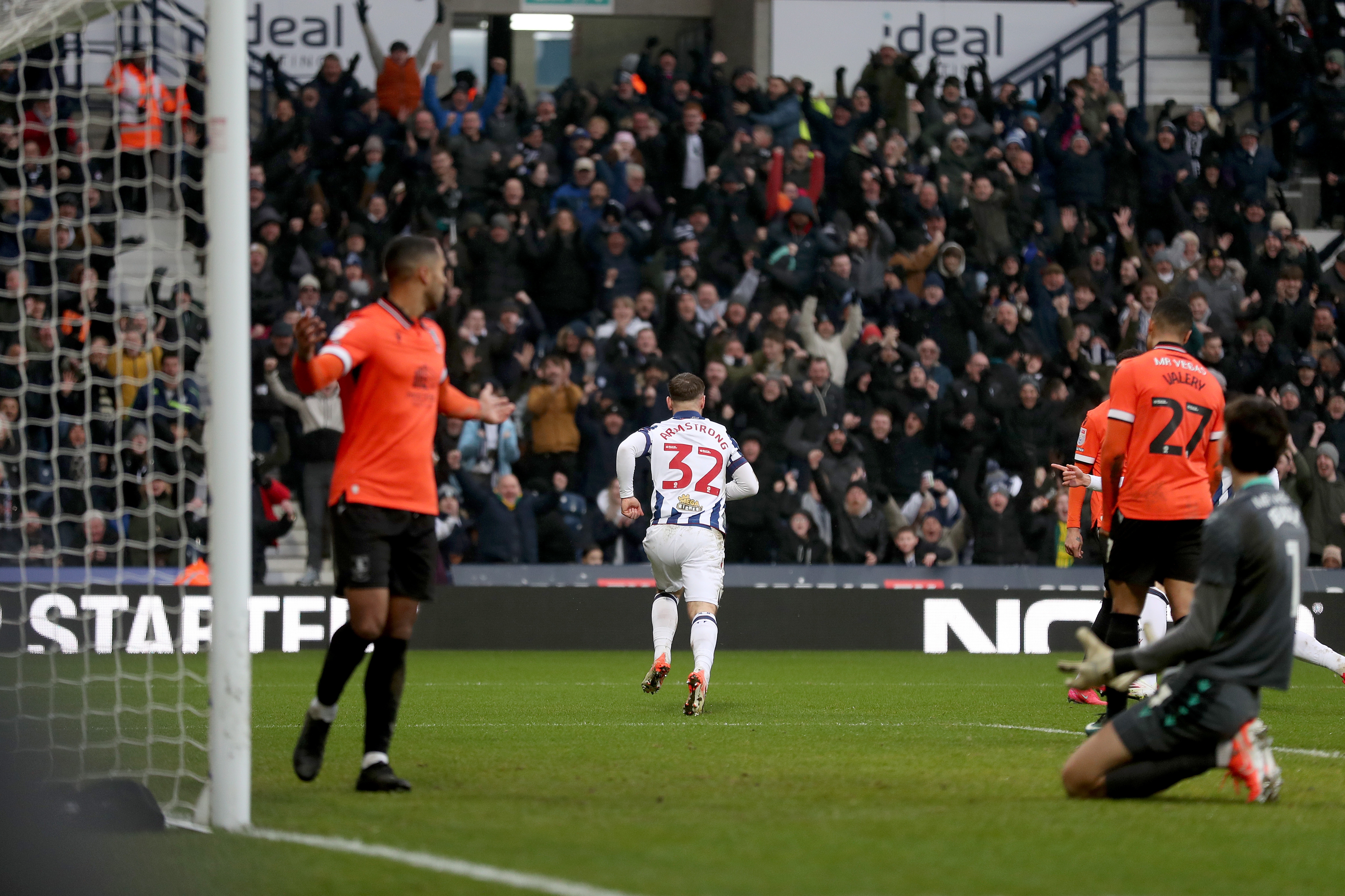 Adam Armstrong celebrates scoring against Sheffield Wednesday 