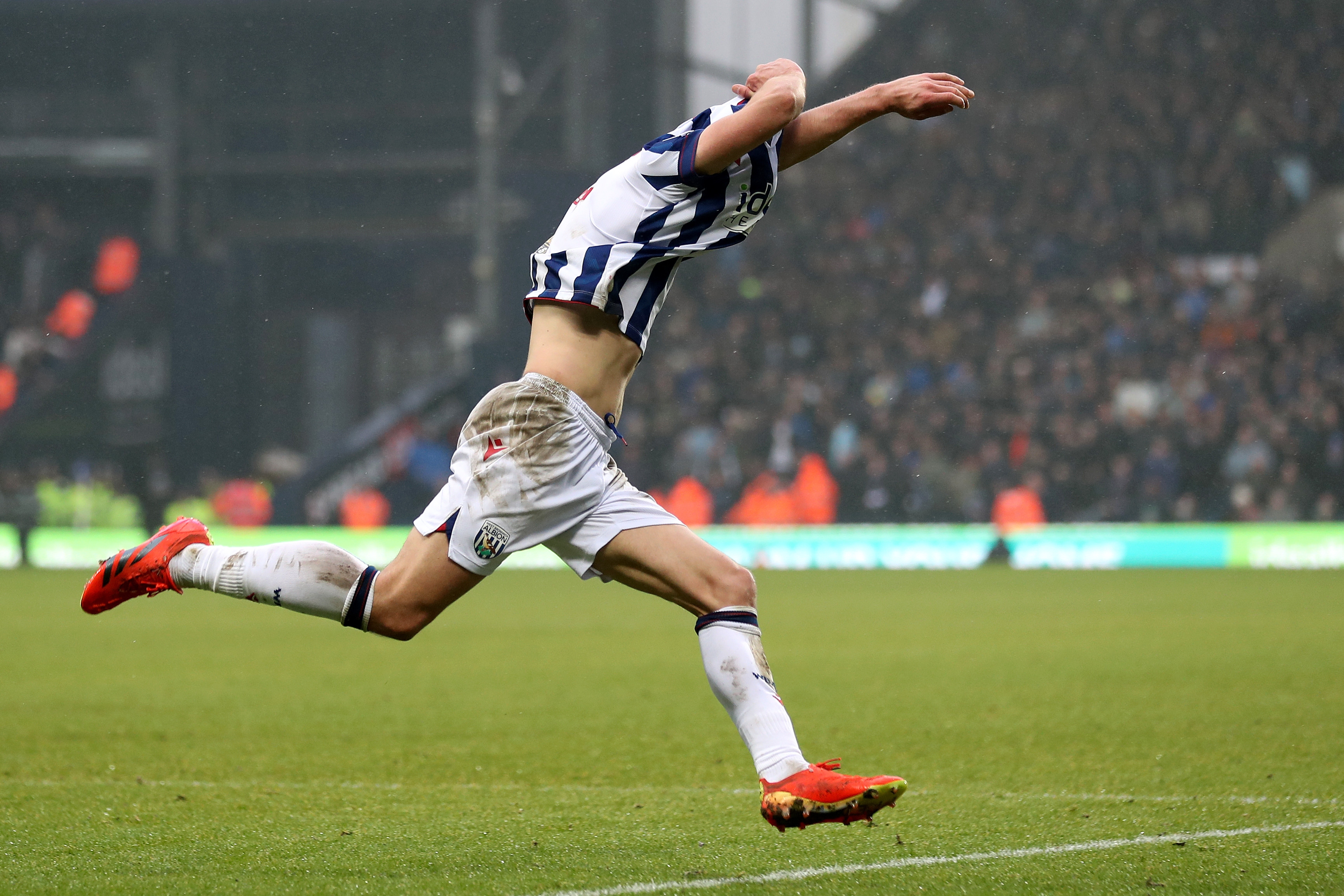 Jayson Molumby celebrates scoring against Sheffield Wednesday