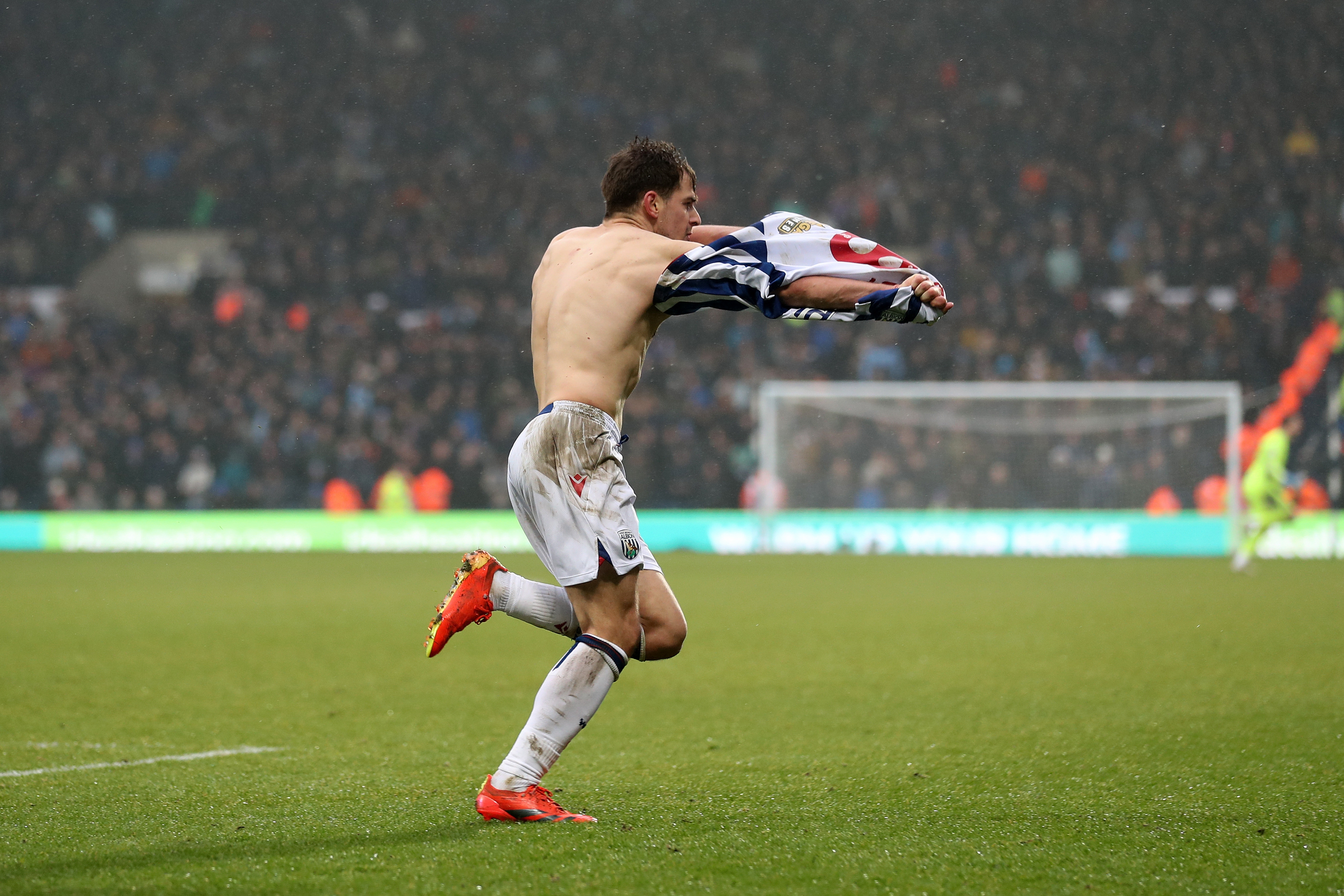 Jayson Molumby celebrates scoring against Sheffield Wednesday