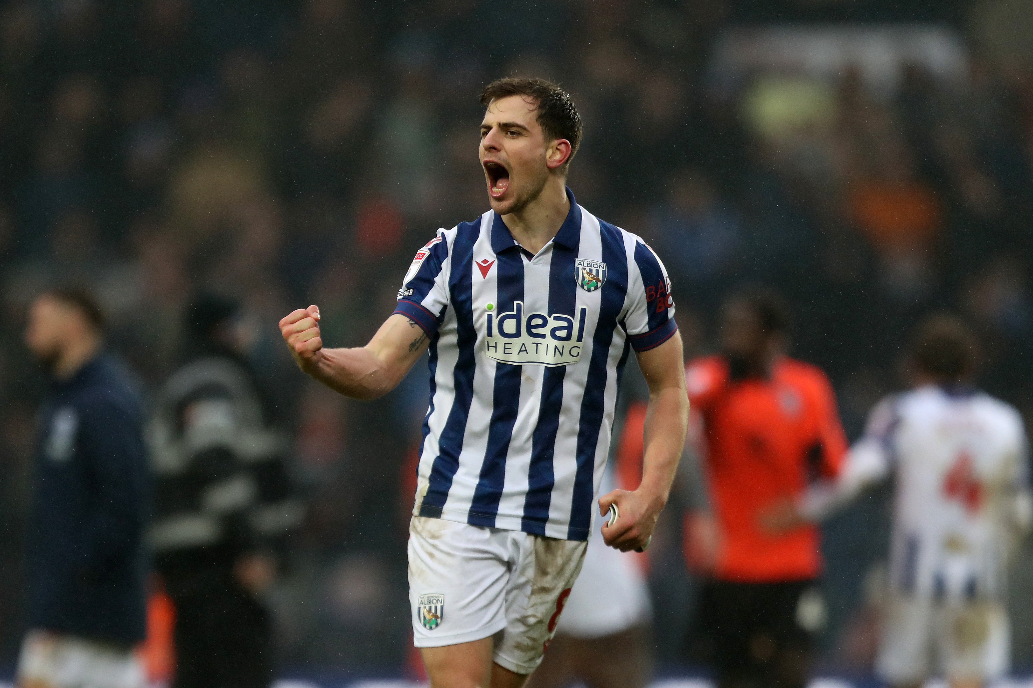 Jayson Molumby celebrates scoring against Sheffield Wednesday