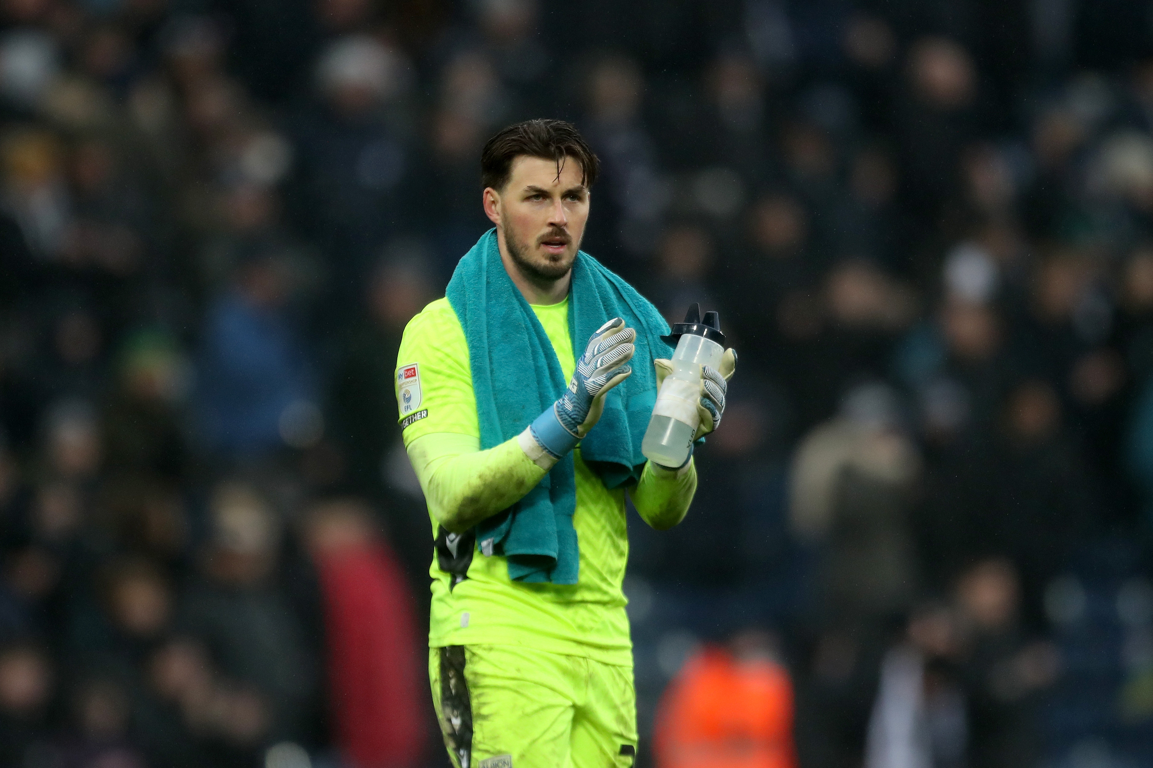 Joe Wildsmith applauding Albion fans after beating Sheffield Wednesday