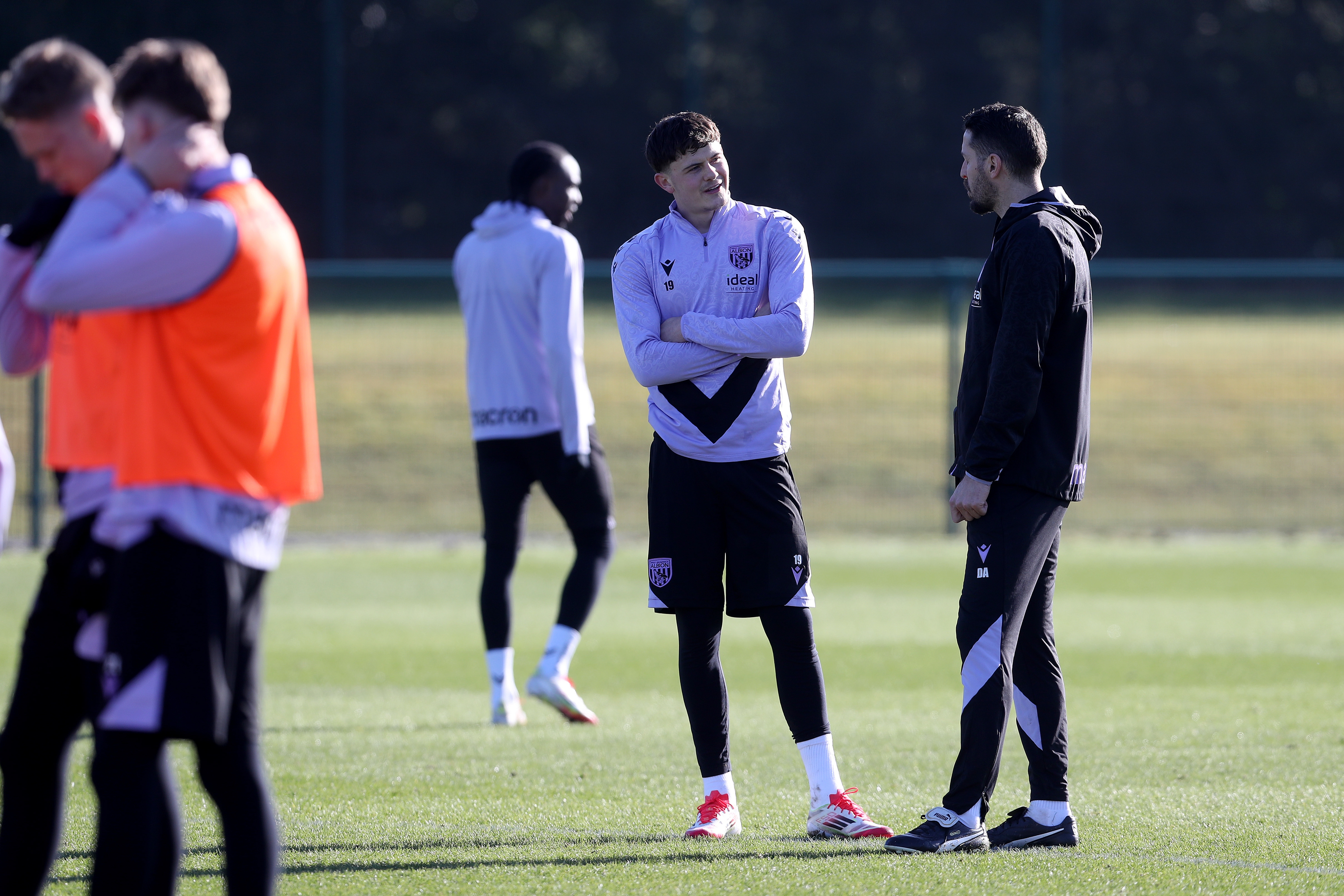 Albion players in training.