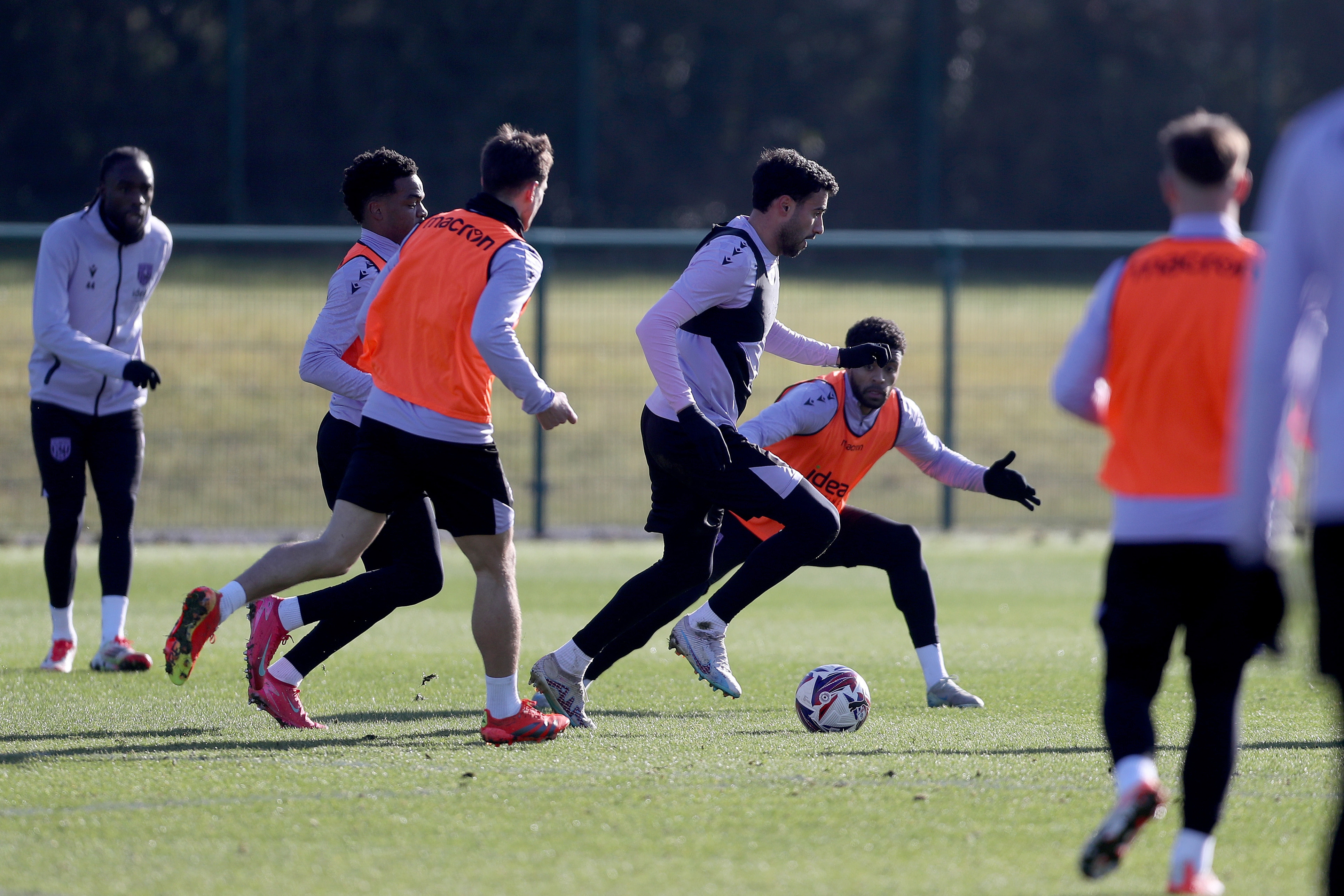 Albion players in training.