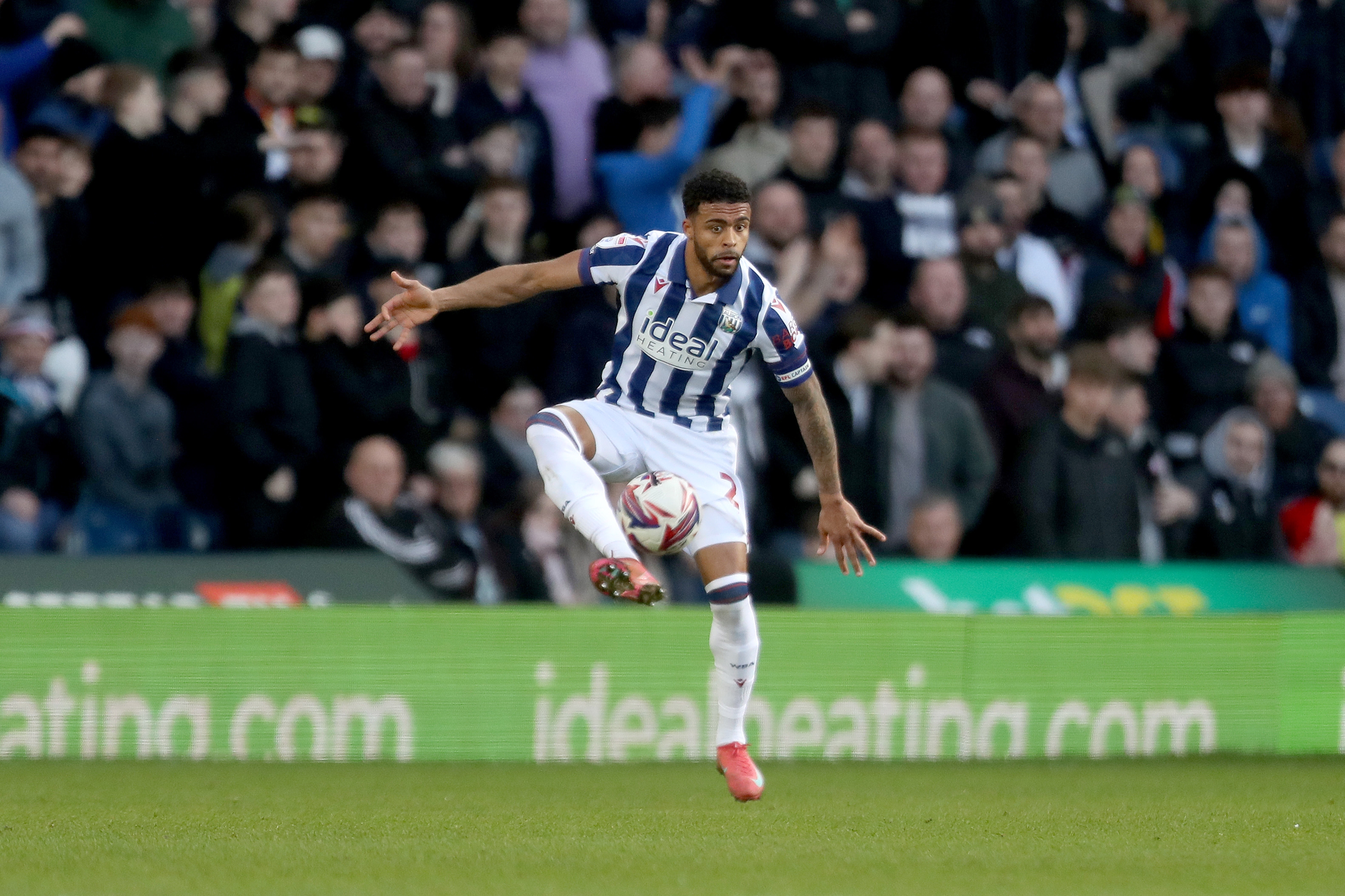 Darnell Furlong in action against Oxford United at The Hawthorns